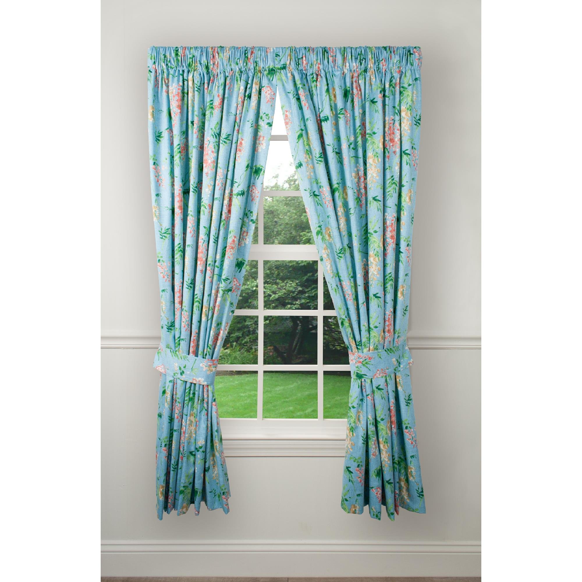 Ellis Wisteria Light Blocking Curtains - 50x63 Inches, Turquoise Blackout Window Panels for Bedroom & Living Room - Thermal Insulated & Noise Reducing Drapes