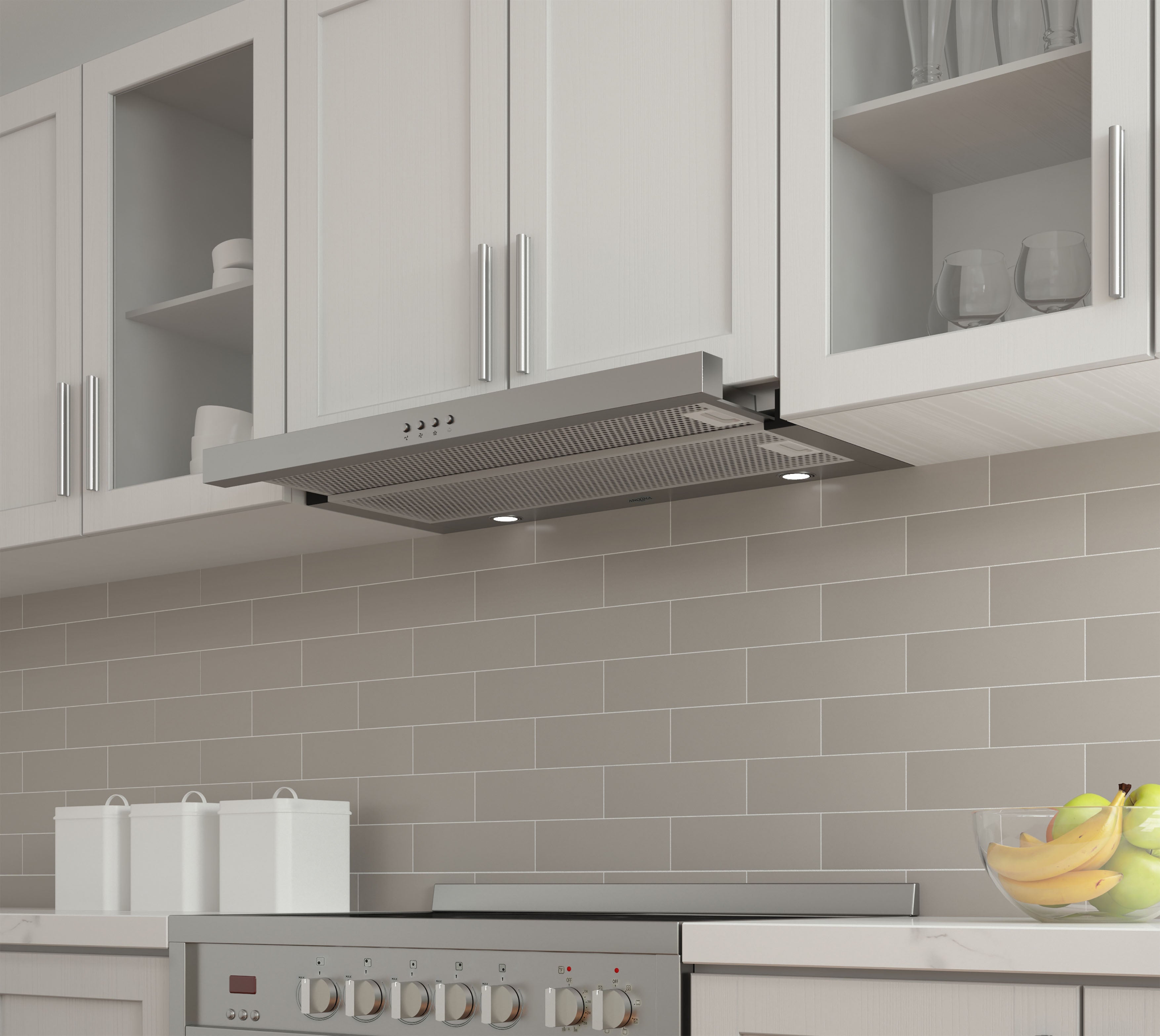 Forte 436 36-Inch Stainless Steel Slide-Out Range Hood - Powerful Ventilation for Kitchen, Cooking, and Smoke Removal