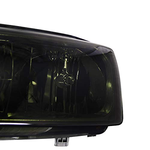 Spec-D Tuning LED Halo Glossy Black Projector Headlights with Clear Bumper Lamps - Compatible with Chevy Silverado (Left & Right Pair) | Upgrade Your Truck's Style & Night Visibility for Off-Roading & City Driving