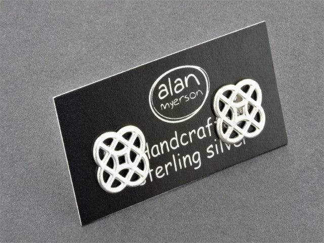 Curved Mandala Stud Earrings - Sterling Silver Jewelry for Women - Perfect for Boho, Hippie & Festival Fashion