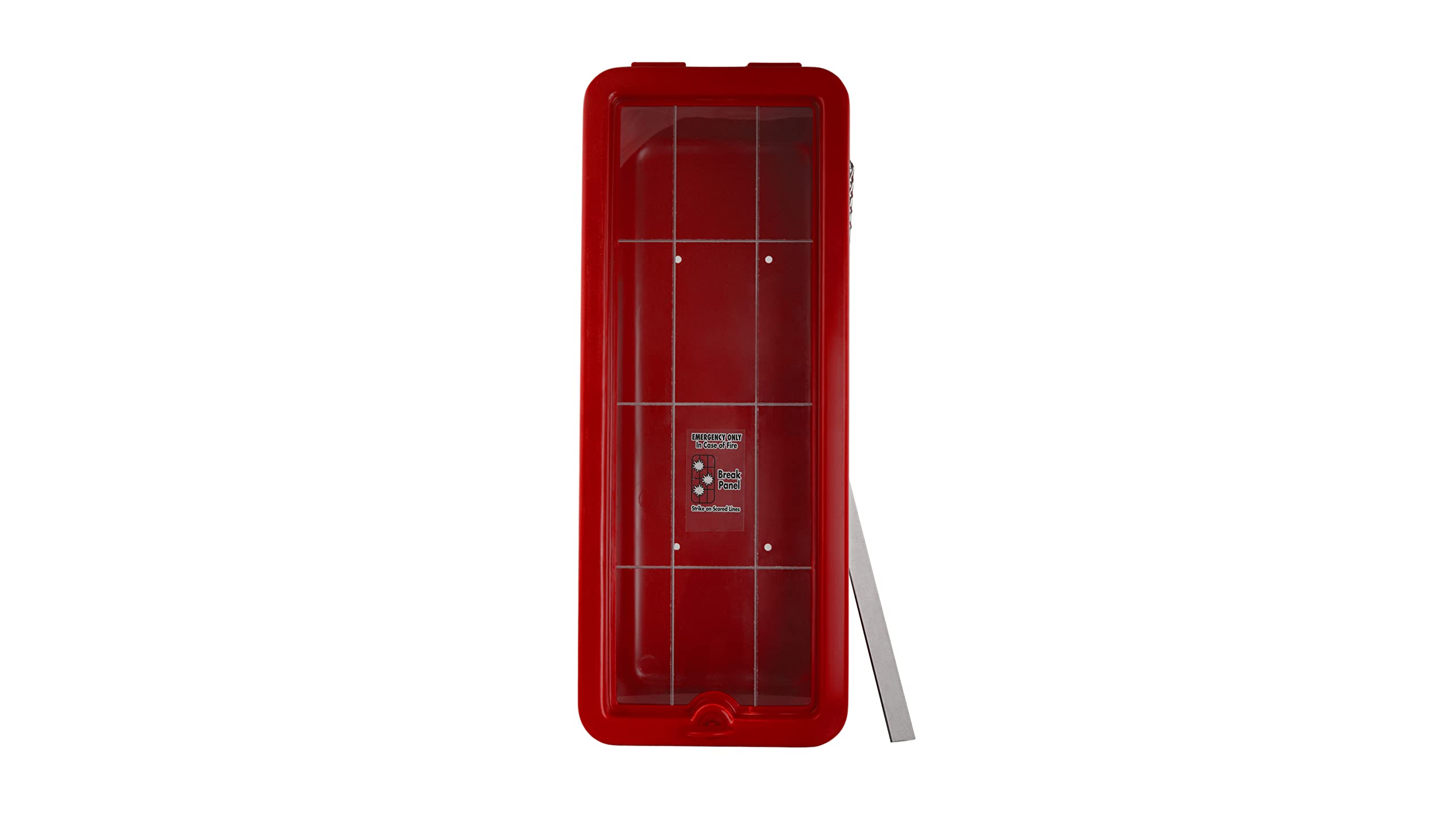 10 lb. Red Surface-Mounted Fire Extinguisher Cabinet with Breaker Bar - Wall-Mounted Safety Storage for Home, Office & Commercial Use