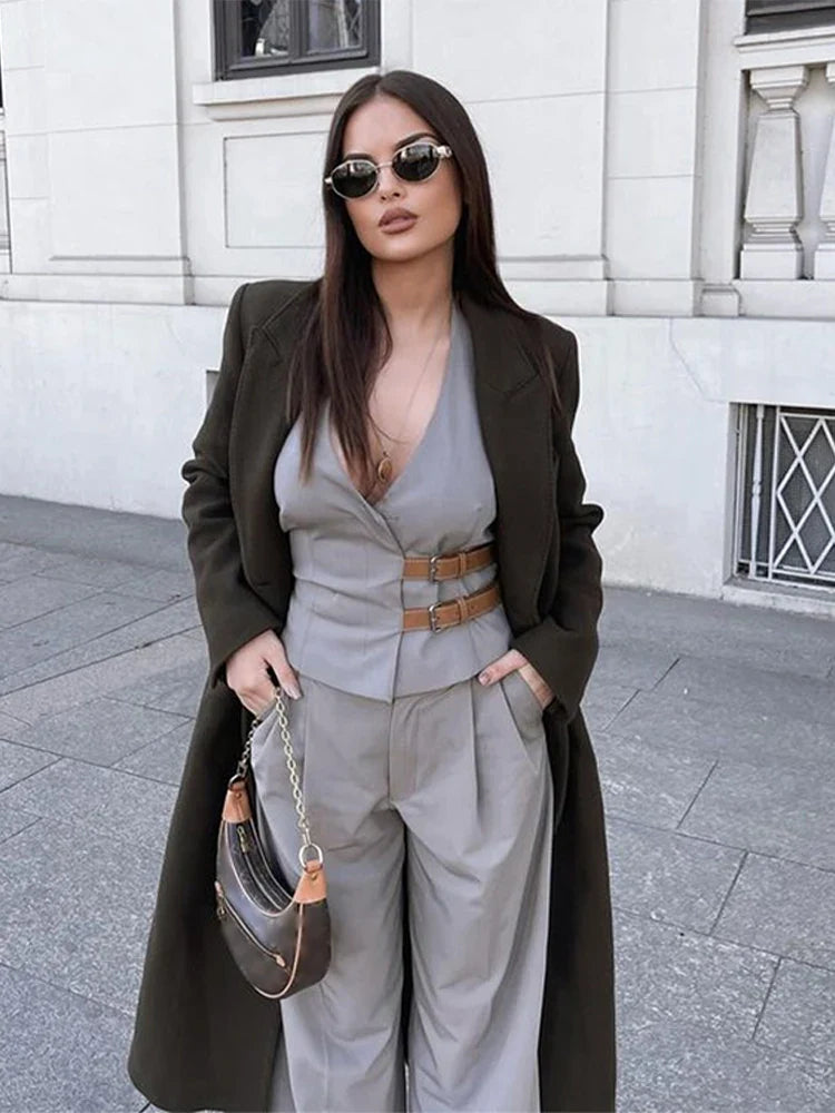 Stylish Women's Leather Belt V-Neck Halter Vest - Elegant Sleeveless Backless Tank Top for Women | Y2K Fashion Trend | Perfect for Spring Summer Outfits, Parties & Casual Wear