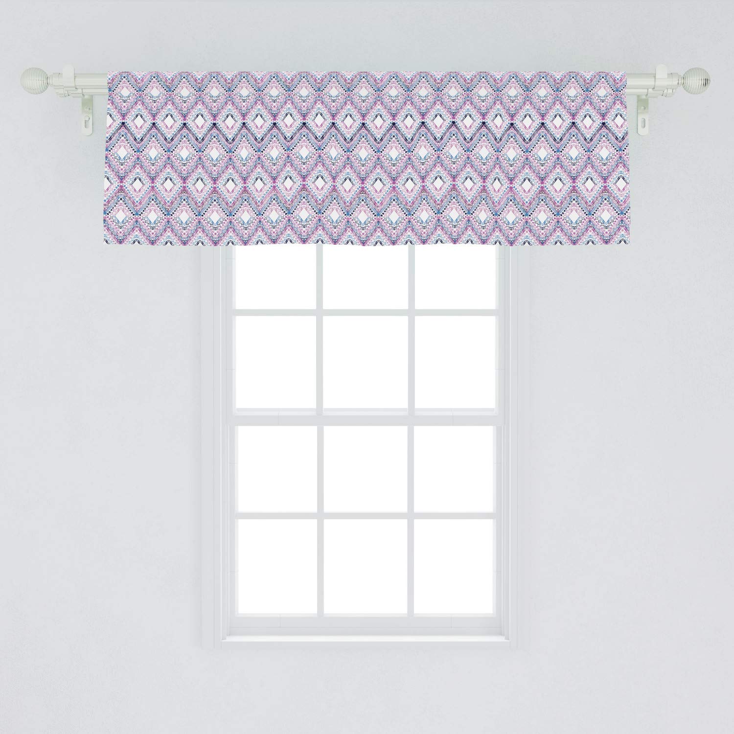 Ambesonne Paisley Window Valance - Abstract Tribal Seamless Design with Ornamental & Geometric Details - 54