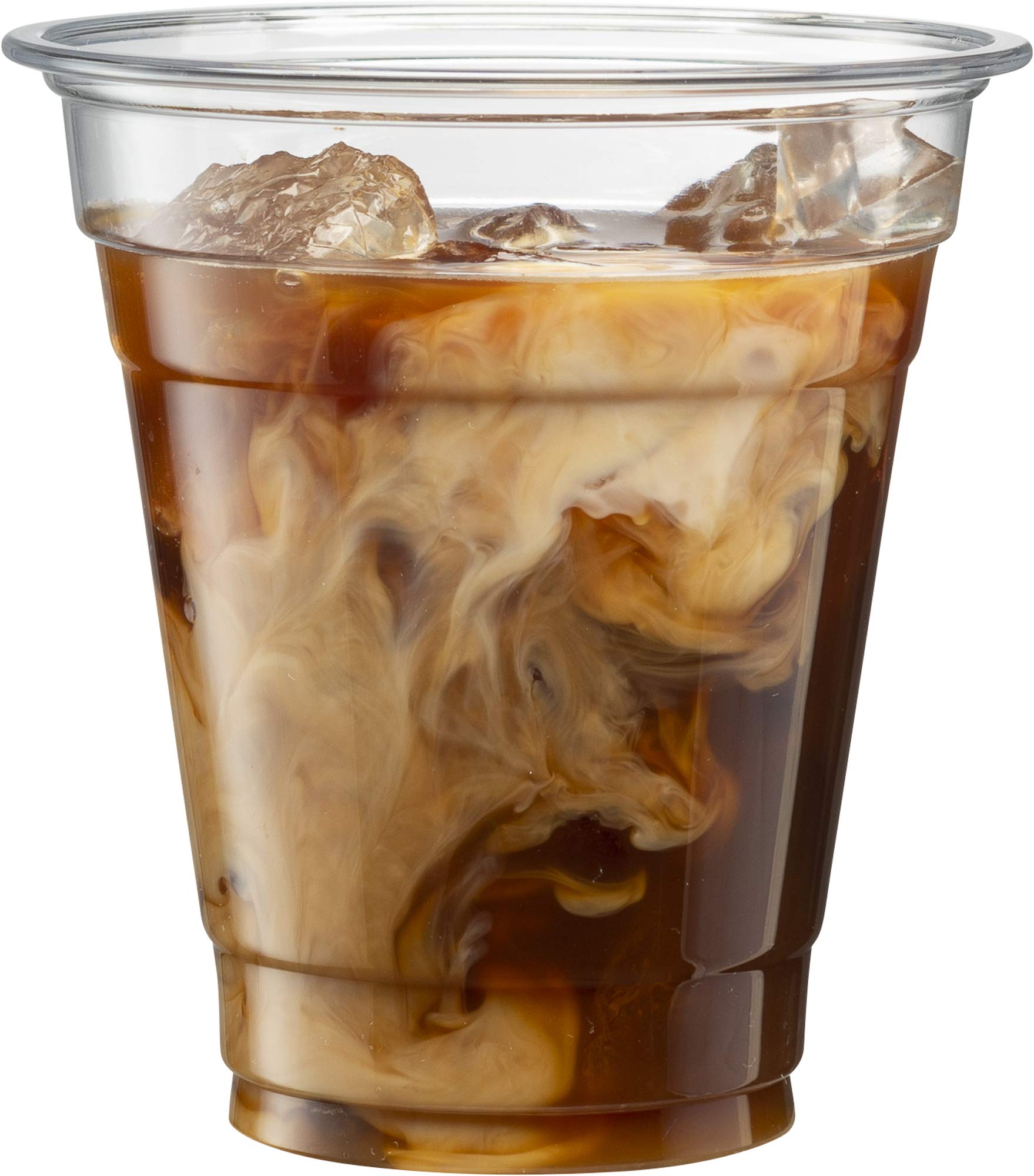 100-Pack 12oz Clear PET Plastic Cups for Iced Coffee, Cold Drinks, Smoothies & Slushies - Disposable Party Cups for Events, BBQs, Picnics & Home Use