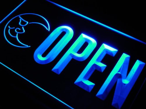 ADVPRO J806-B Open Bar Blue Moon Beer Club Neon Light Sign - Vintage Beer Bar Decor for Home, Pub, Tavern & Man Cave - Perfect for Parties, Game Nights & Brewery Themed Events