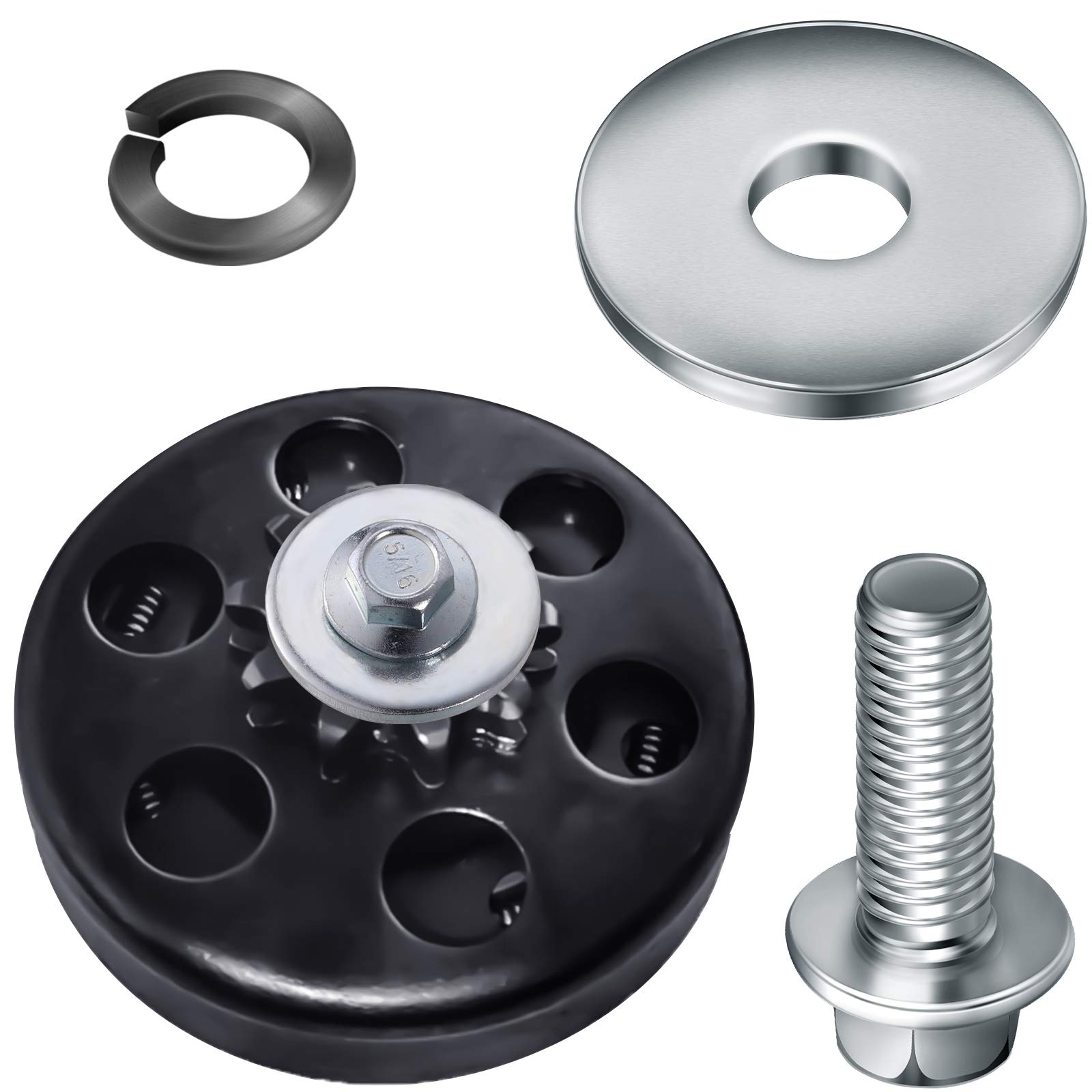 3/4 Inch Go Kart Clutch Bolt Kit with Lock Washer - Compatible with 10/12 Teeth Engines for Mini Bikes & Go Karts - Durable Replacement Parts for Racing & Off-Road Performance