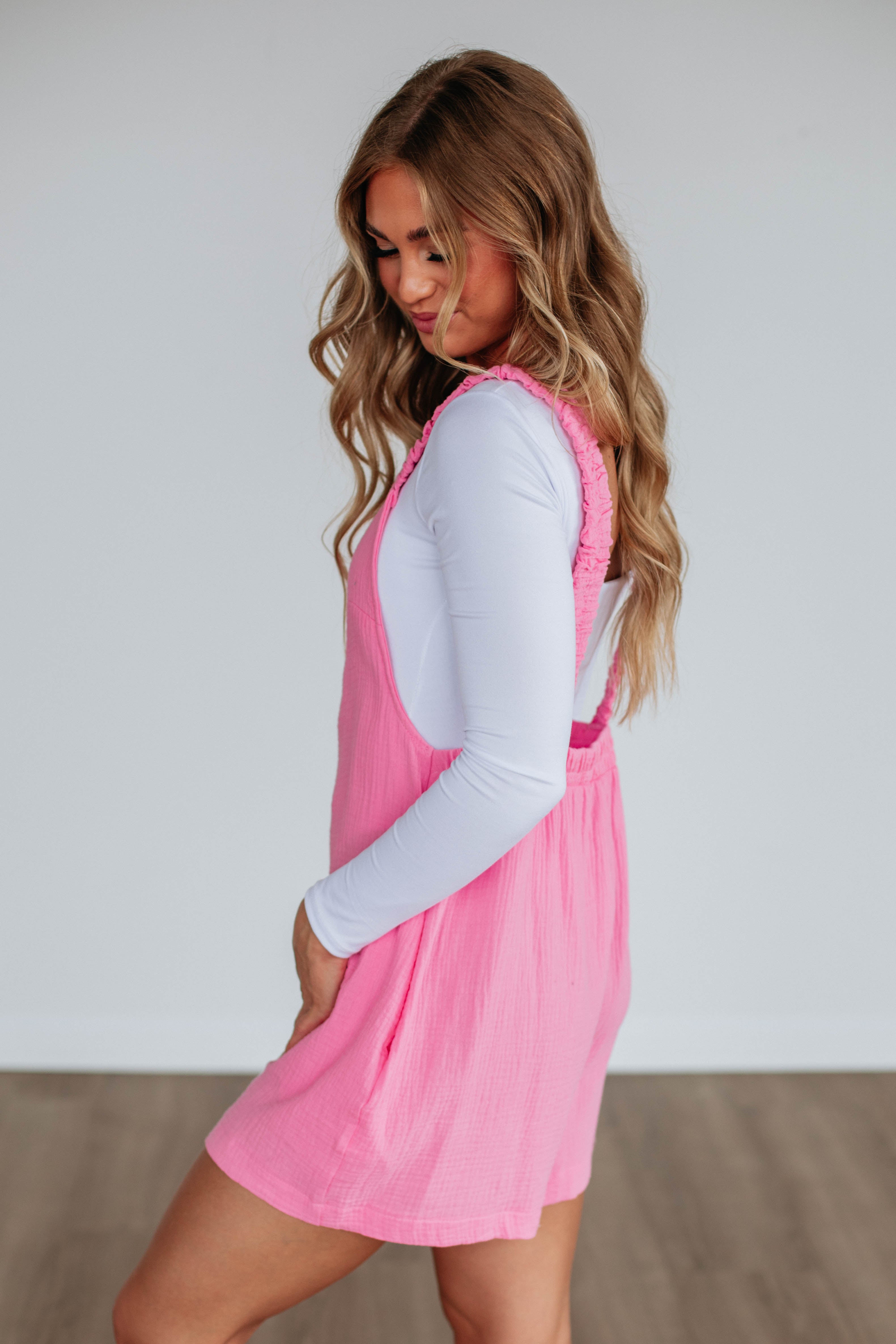 Chamberly Romper for Women - Soft Bubblegum Pink Jumpsuit, Casual One-Piece Outfit for Lounge, Travel & Summer Days