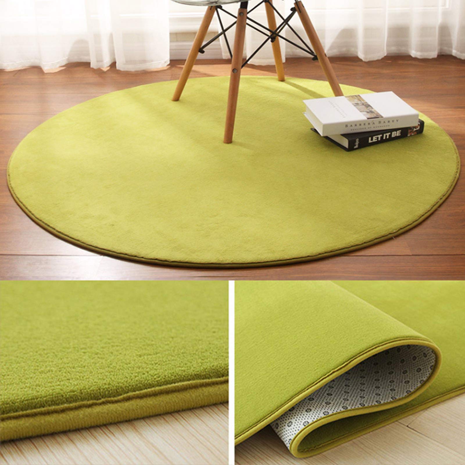 Super Soft Shag Area Rug 4'6”x4'6” - Handmade Knitted Faux Fur Rug for Kids Playroom, Nursery Decor & Bedside - Non-Slip Baby Crawling Carpet for Playtime, Learning & Cozy Home Decor