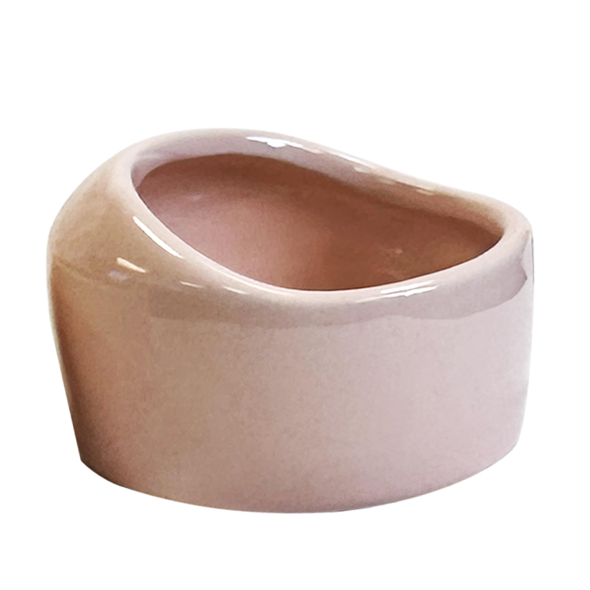 No-Tip Ceramic Pet Food Bowl - Heavy Duty Escape-Proof Feeding Dish for Hamsters, Hedgehogs, Chinchillas, Rats, Ferrets, Guinea Pigs, Rabbits, Squirrels & Reptiles - Perfect for Small Animal Cages & Terrariums (Pink)