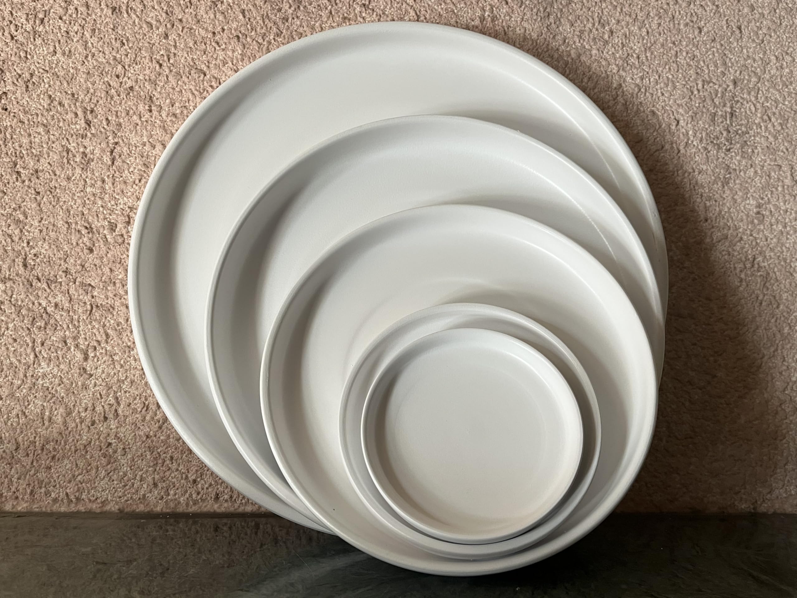 12 Inch Large Ceramic Saucer - Plant Pot Drainage Tray for Indoor/Outdoor Plants, Matte White - Perfect for Flower Pots, Succulents, and Home Garden Decor
