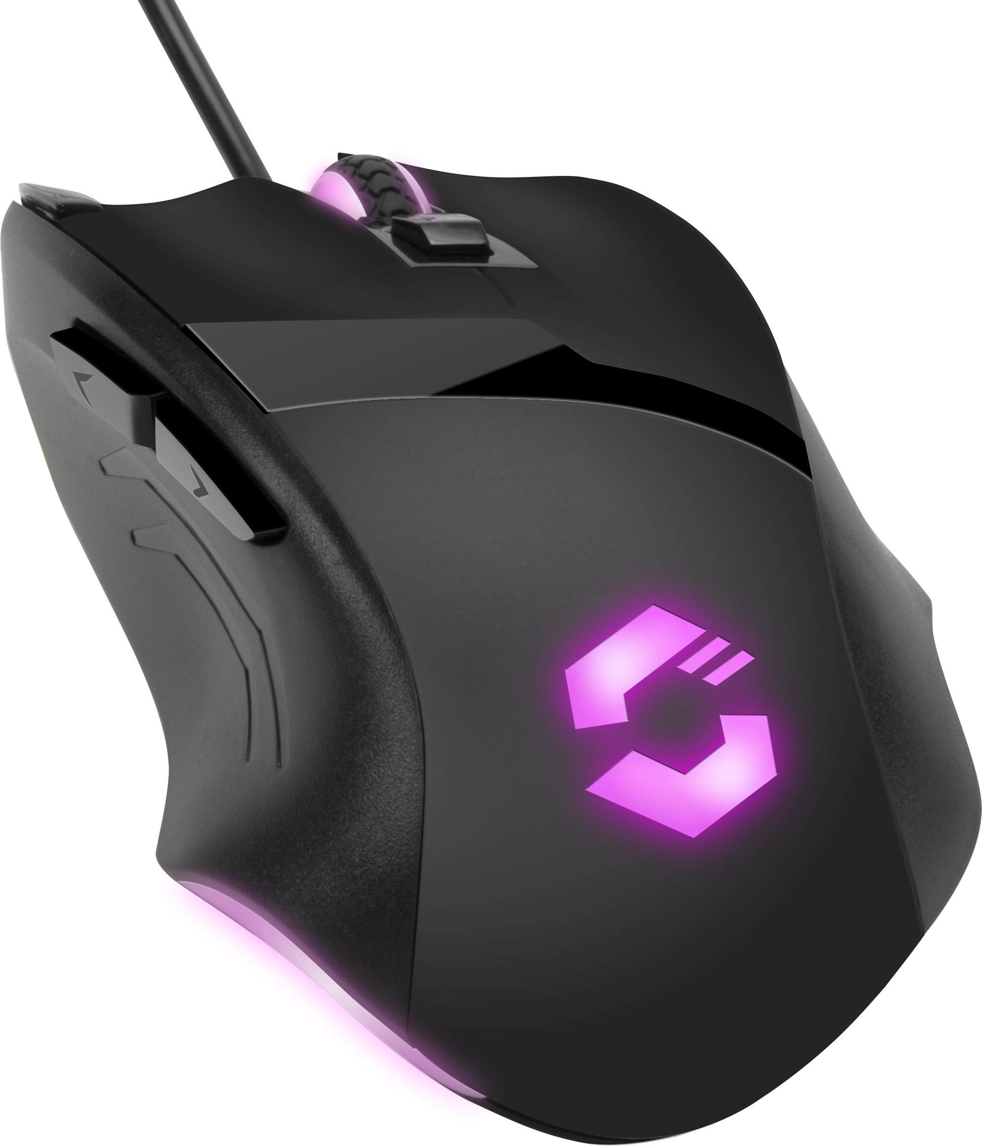 Speedlink VADES Wired Gaming Mouse with RGB Lighting - 2400 DPI, 5 Programmable Buttons, DPI Switch & Rapid Fire - Ergonomic USB PC Gaming Mouse for FPS, MOBA, eSports (Black) - Perfect for Competitive Gaming & Long Sessions
