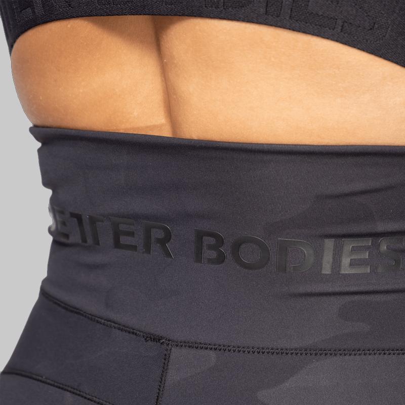 Better Bodies High Waist Leggings for Women - Black Camo Print Yoga Pants, Tummy Control Workout Leggings for Running, Gym & Lounge Wear