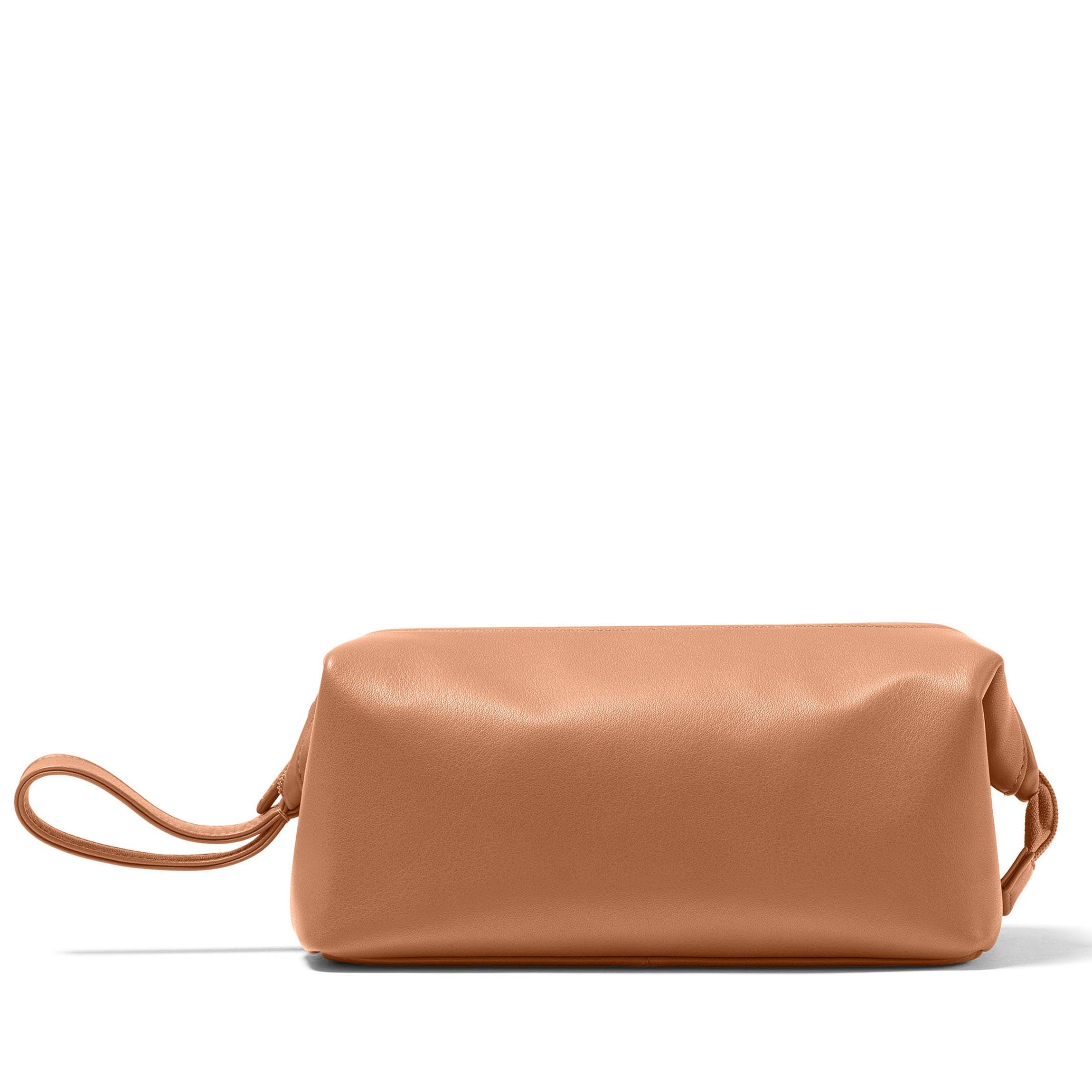 Premium Leather Framed Toiletry Bag for Men & Women - Travel Cosmetic Organizer with Hanging Hook (Cognac Brown) - Perfect for Gym, Business Trips & Vacation Essentials