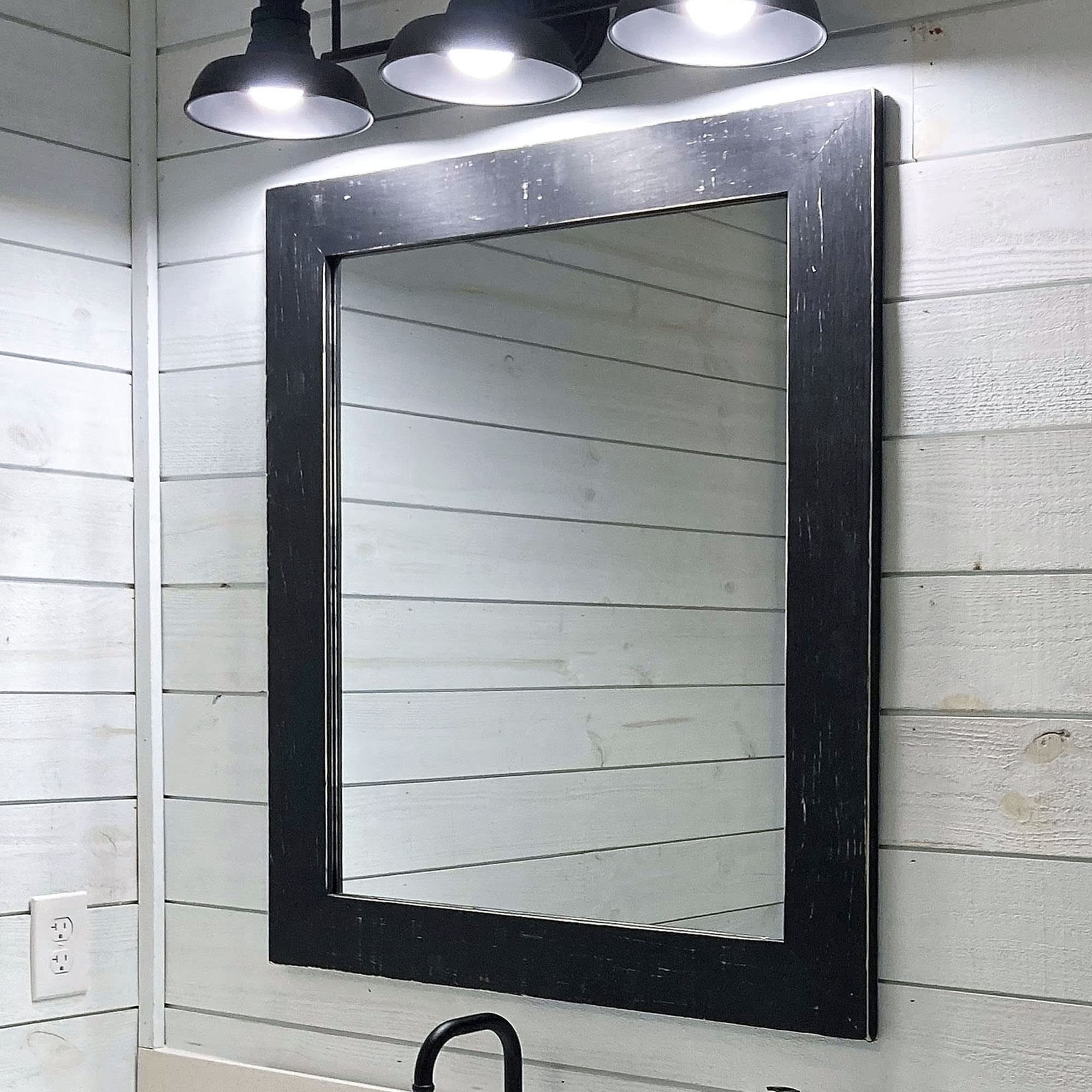 Rustic Wood Framed Wall Mirror - 20