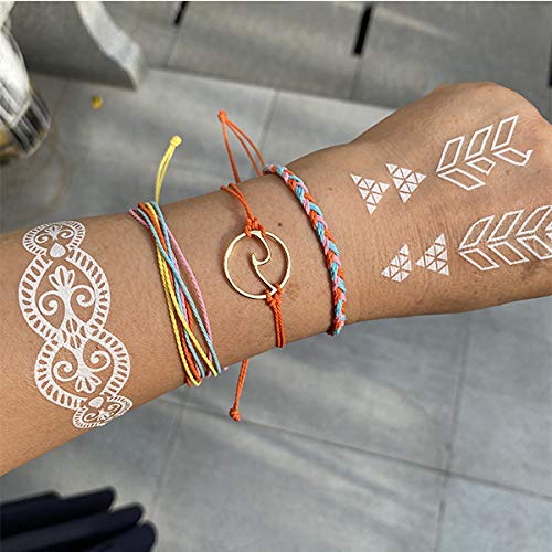 Trendy Adjustable Handmade Braided Friendship Bracelets for Women - Cute String & Ankle Bracelets Set, Surfer Beach Wave Style - Perfect Gifts for Stocking Stuffers, Best for Beach Parties, Music Festivals & Summer Outfits