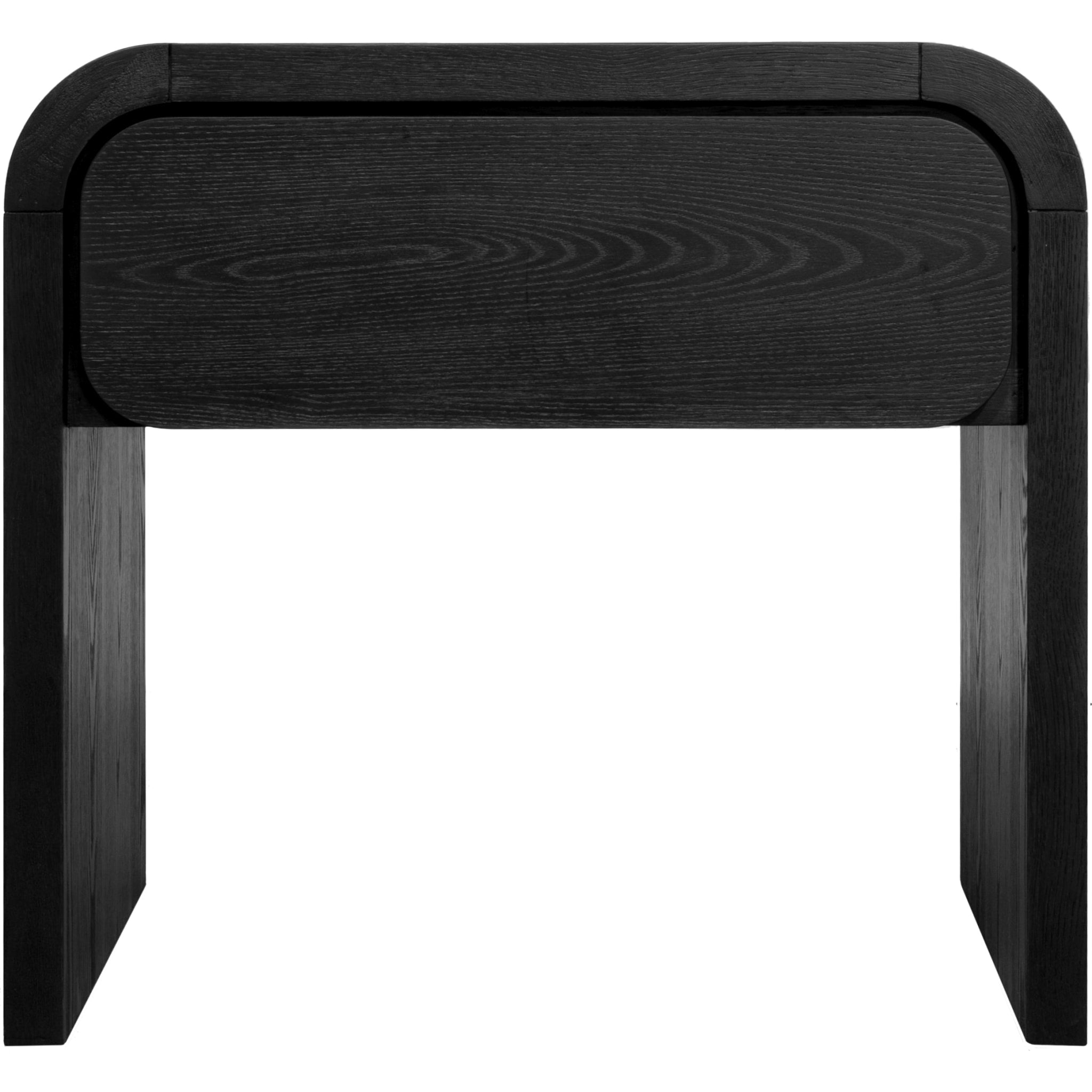 Elora One Drawer Nightstand in Jet Black Ash - Modern Bedside Table with Storage for Bedroom, Living Room & Office - Compact Night Stand with Smooth Gliding Drawer