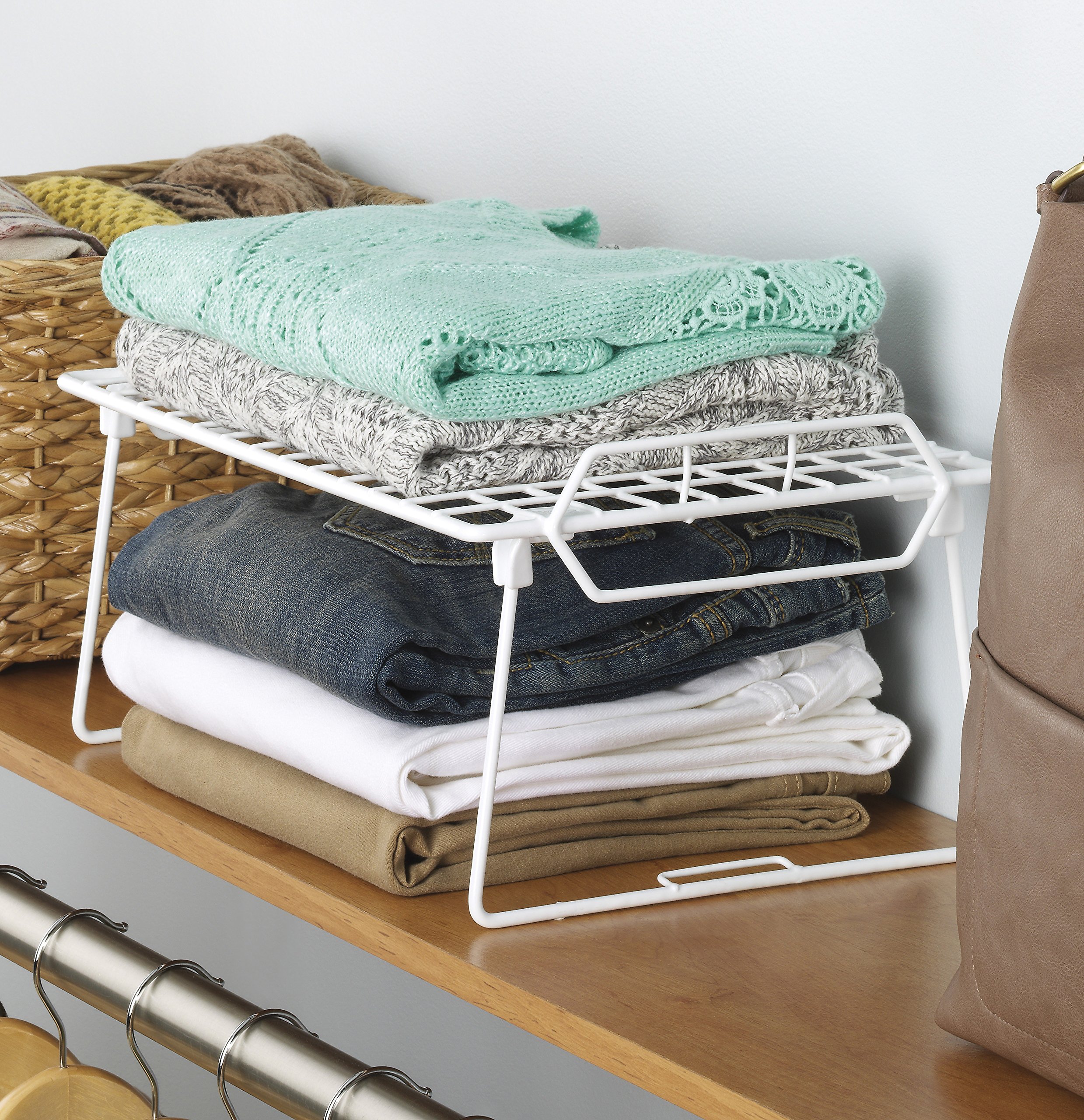 Whitmor Wire Grid Stacking Utility Shelf - Heavy Duty Metal Storage Rack for Garage, Closet, Pantry Organization - Perfect for Home, Office & Warehouse Storage Solutions
