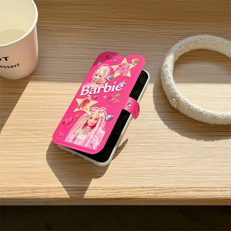 Barbie Flip Color Diamond Star iPhone 14 Pro Max Case - Shockproof Soft TPU Cute Cartoon Girl Phone Cover - Perfect for School, Work & Everyday Use