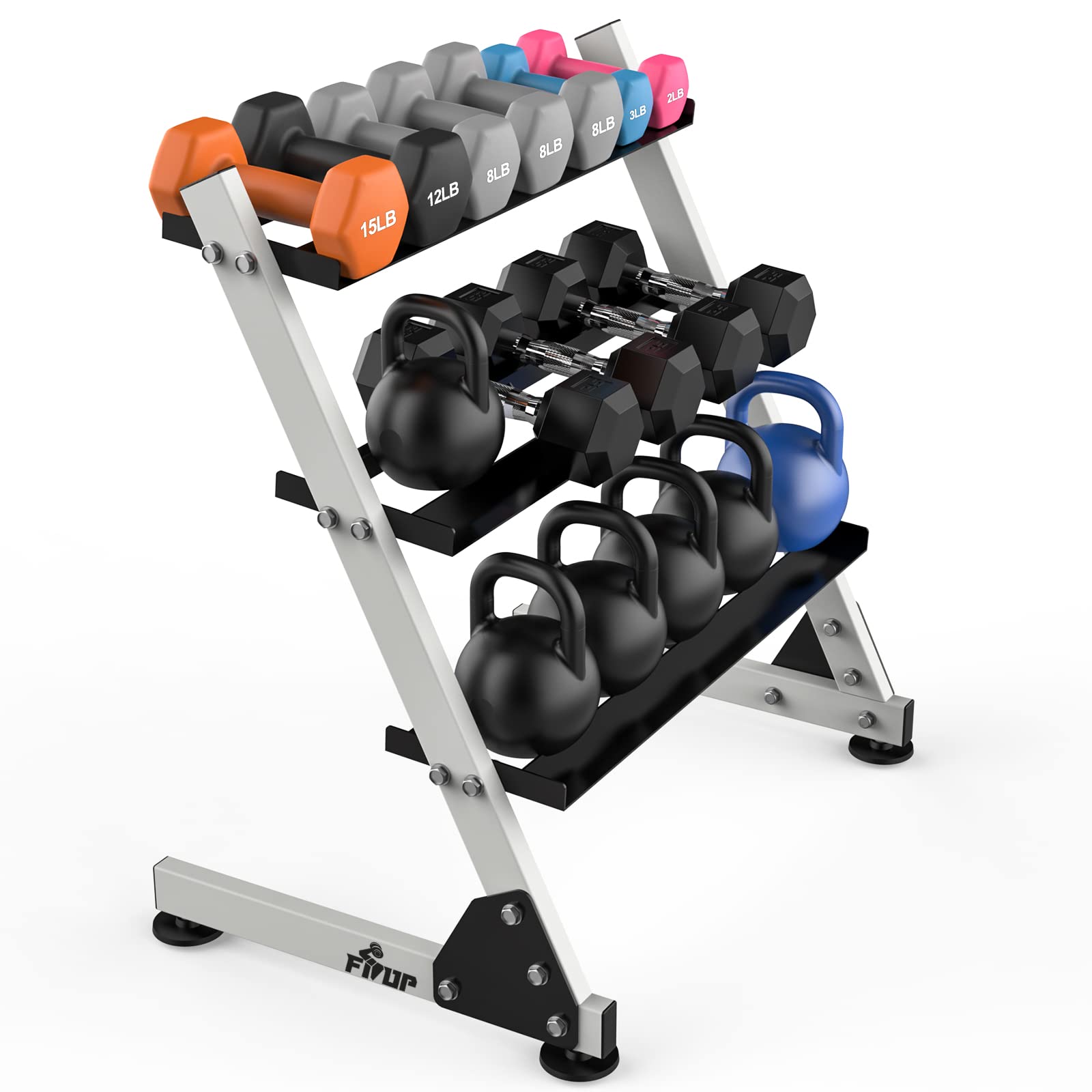 Heavy-Duty Dumbbell Rack Stand for Home Gym - FISUP Weight Storage Rack for Dumbbells - Perfect for Garage, Basement & Home Workout Spaces