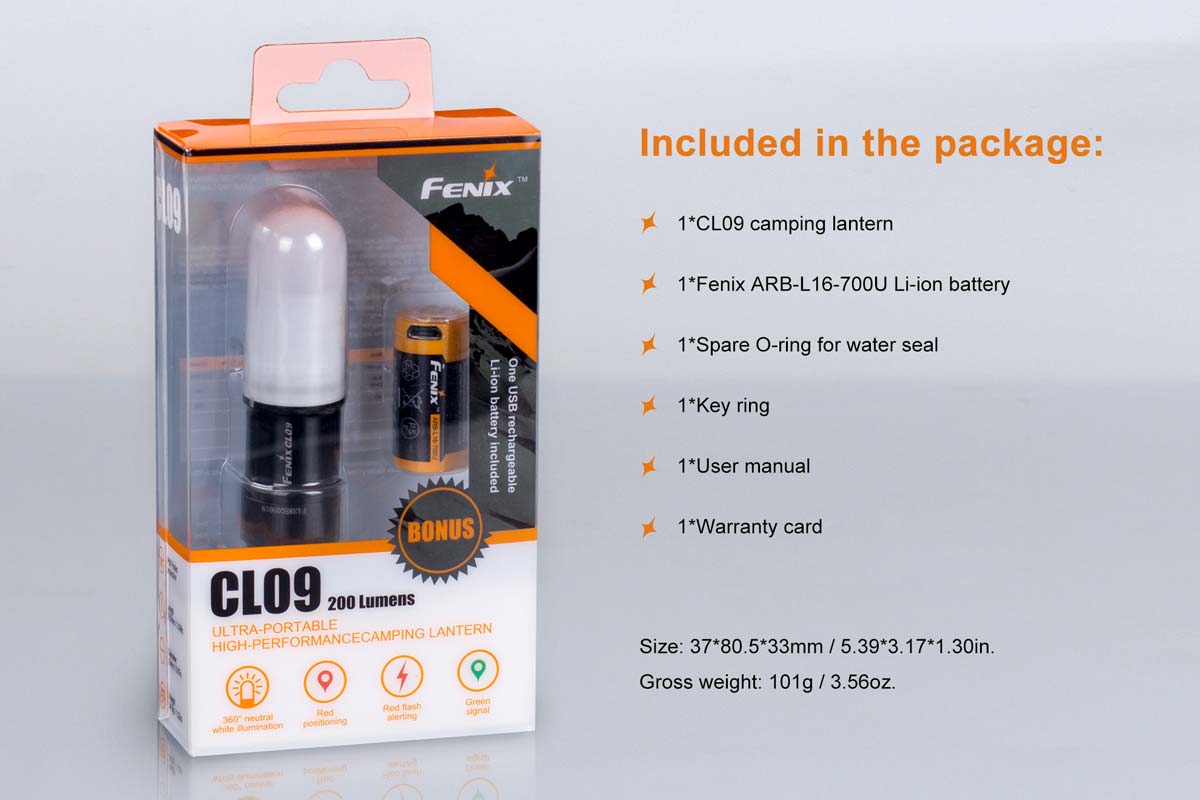 Fenix CL09 Rechargeable Camping Lantern - Compact & Bright LED Light for Outdoor Adventures, Hiking, Emergency, and Power Outages