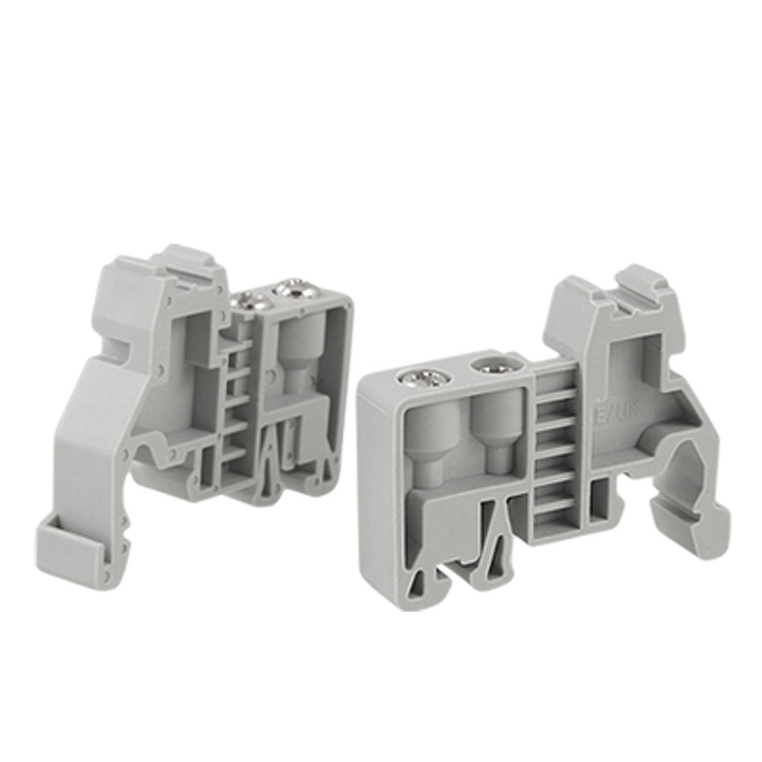 2 Pcs 35mm Din Rail Screw Terminal Block Connectors - Audio Video Equipment End Adapters & Stopper Clamps for Home Theater & Studio Wiring Installations