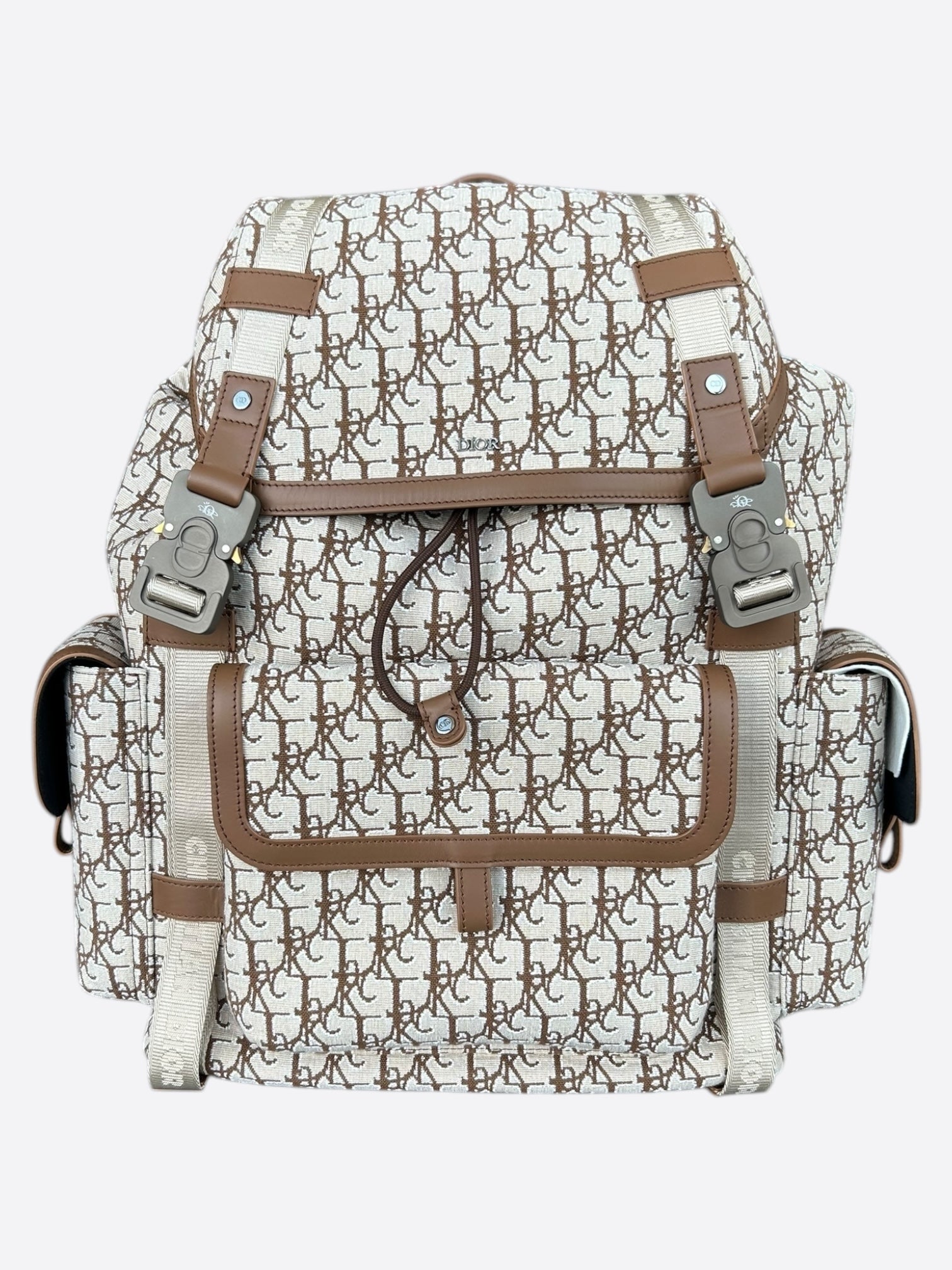 Dior Cactus Jack Beige & Brown Oblique Hit The Road Backpack - Stylish Luxury Travel Backpack for Men & Women | Perfect for Travel, Work & Daily Commute