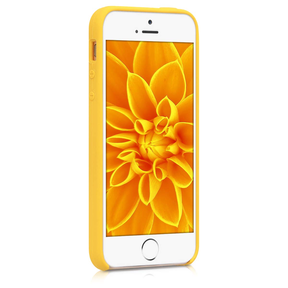 kwmobile Soft TPU Silicone Protective Case for Apple iPhone SE (1st Gen 2016) / iPhone 5 / iPhone 5S - Shockproof Phone Cover in Radiant Yellow - Perfect for Everyday Protection & Style