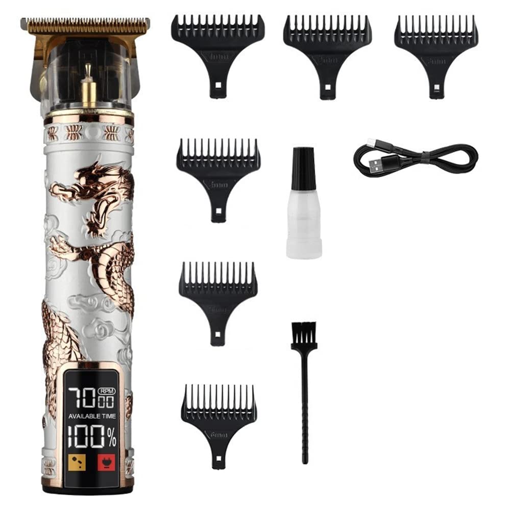 Professional USB Rechargeable Hair Clipper for Men - Sefton Cordless Beard Trimmer & Hair Cutting Machine, White | Perfect for Home Barbering, Travel & DIY Grooming