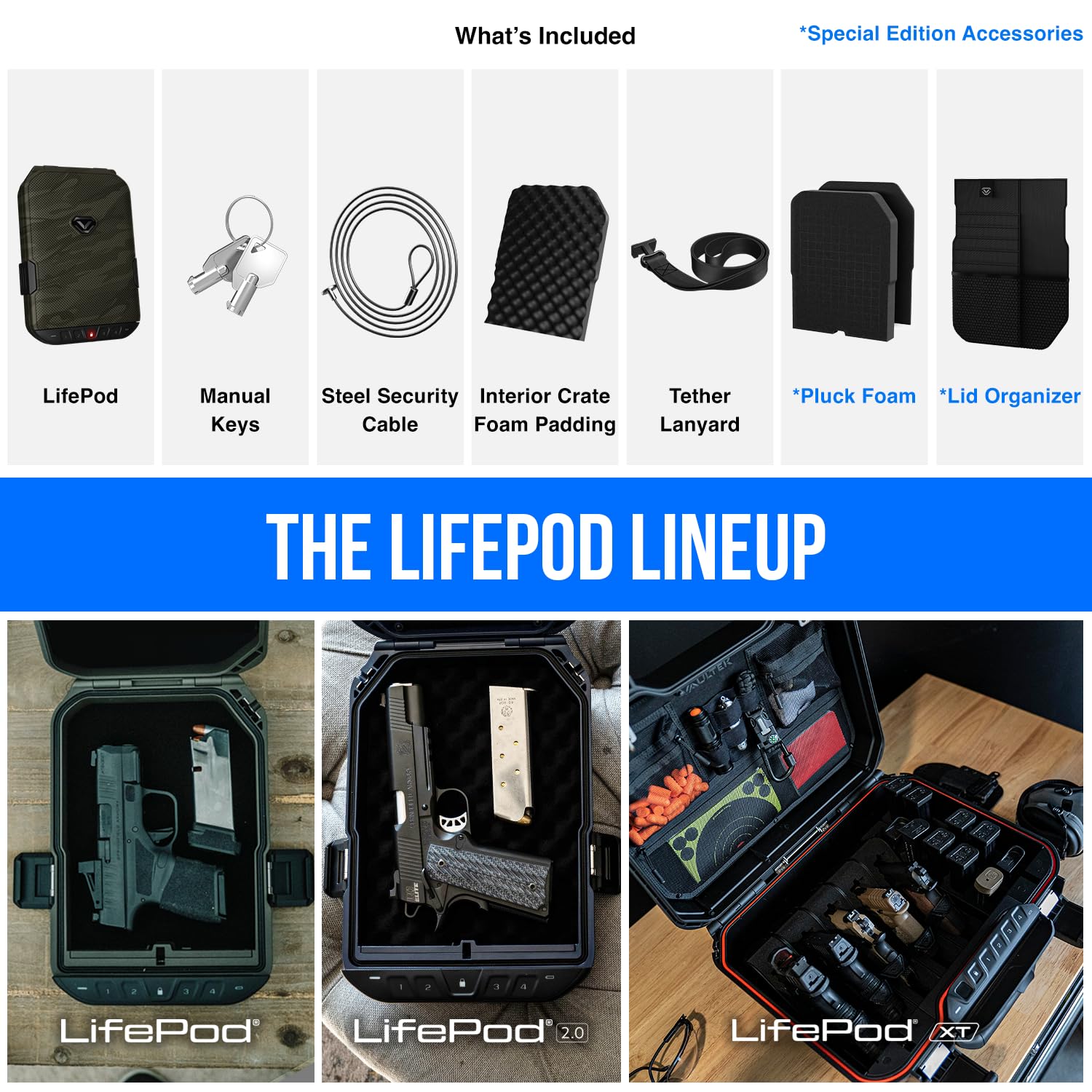VAULTEK LifePod Secure Waterproof Travel Case - Electronic Lock Box with Backlit Keypad | Portable Handgun Safe & Travel Organizer | Rugged Olive Camo Design for Home, Car & Outdoor Adventures