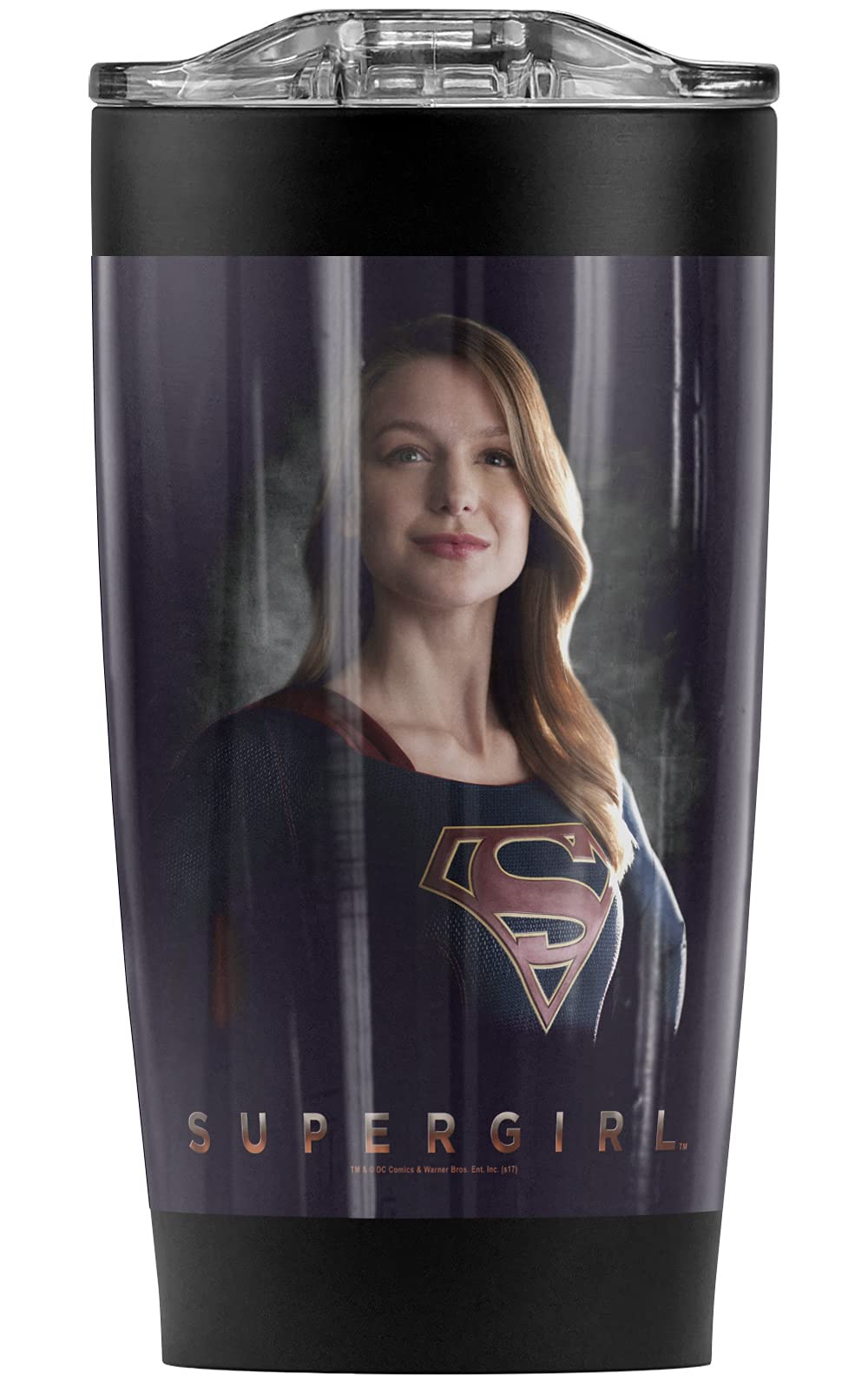Logovision Supergirl TV Series 20oz Stainless Steel Tumbler - Vacuum Insulated Coffee Travel Mug with Leakproof Sliding Lid | Double Wall Insulation for Hot & Cold Drinks | Perfect for Office, Gym, Commuting & Outdoor Adventures