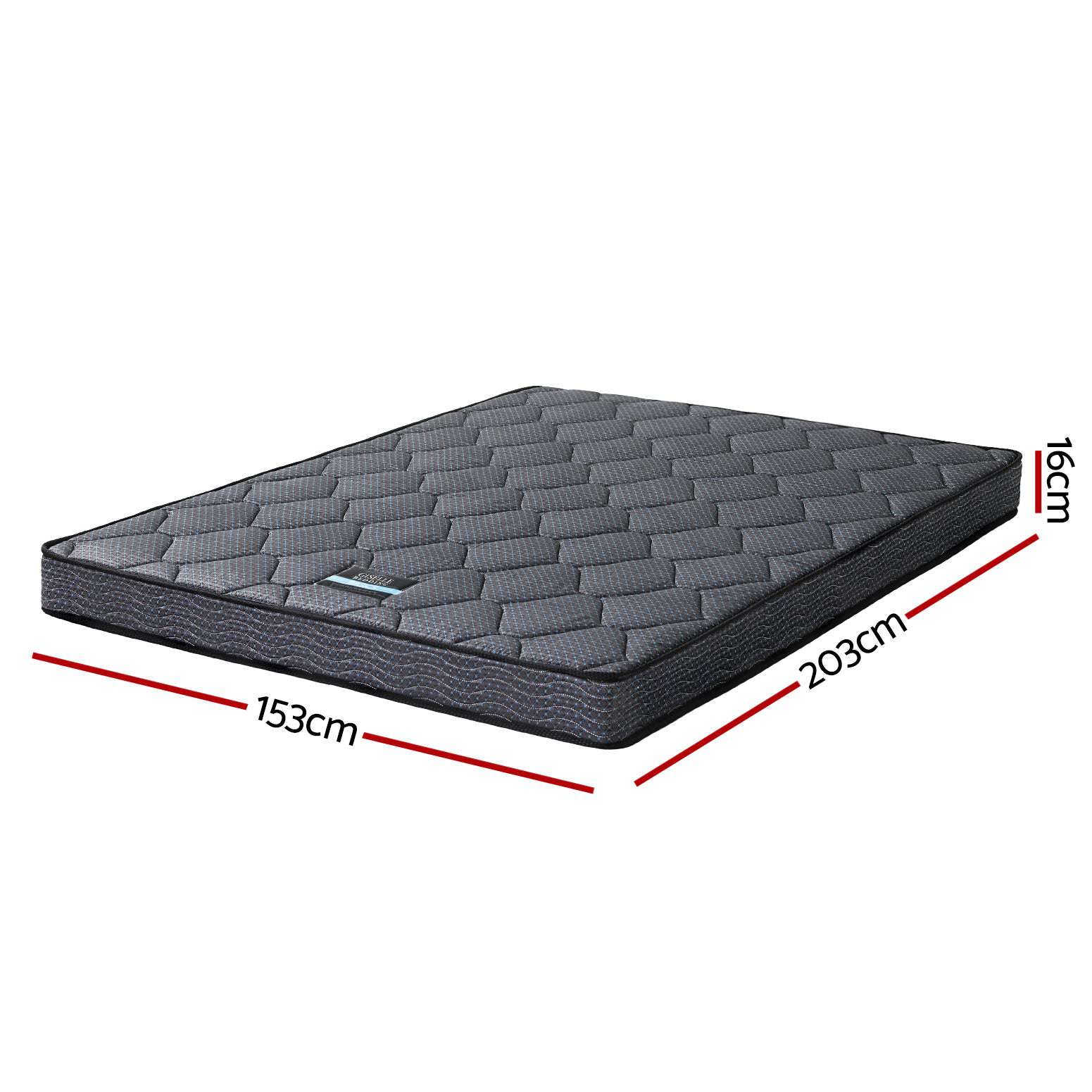 16cm Giselle Bonnell Spring Queen Mattress - Medium Firm Support for Back Pain Relief, Breathable & Motion Isolating - Perfect for Master Bedrooms, Guest Rooms & Apartments