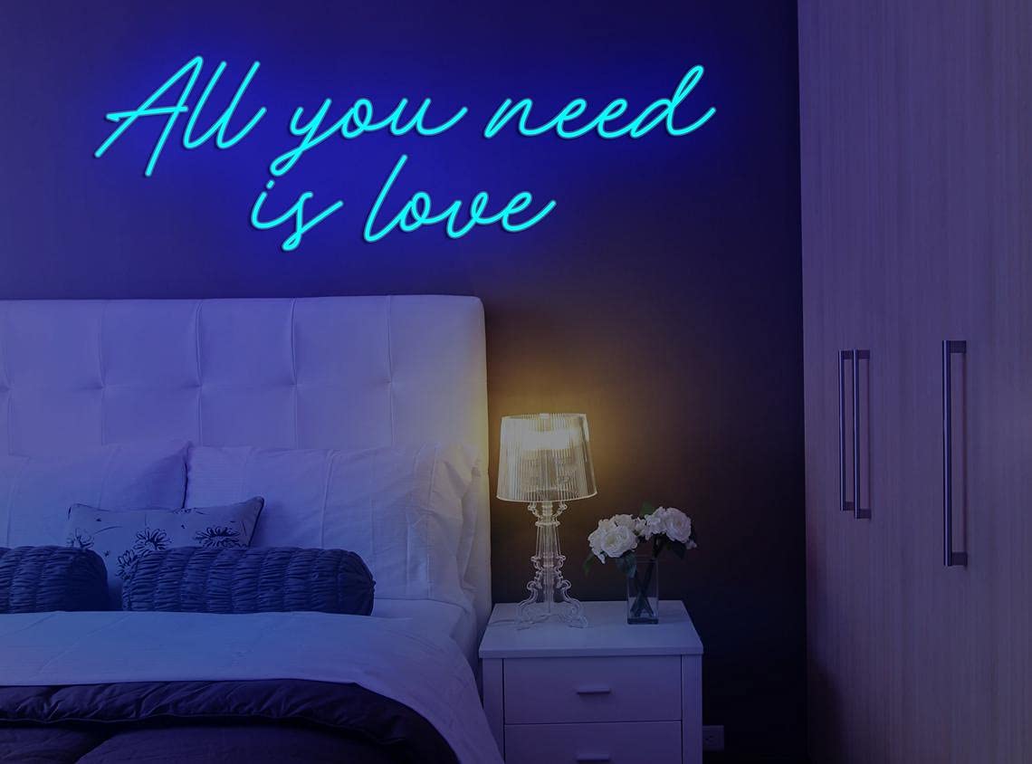 24x9 Inch Vivid LED Neon Sign - 'All You Need is Love' Beer Wall Decor Light | Super Bright, Customizable | Perfect for Bars, Man Caves & Home Decor