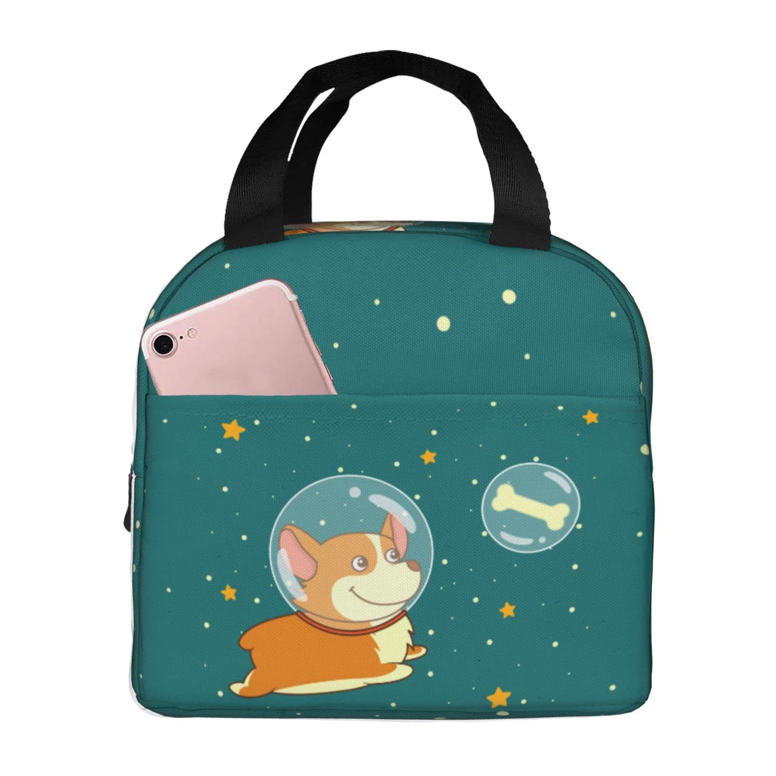 Cute Smiling Dog Insulated Lunch Box - Reusable & Portable Meal Bag for School, Work, Travel & Picnic | Perfect for Teens, Boys & Girls | Keep Food Fresh All Day