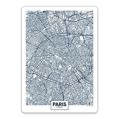 Paris Street Map Vinyl Sticker - 4 Inch Waterproof Decal for Car, Laptop, Water Bottle, Phone - Perfect for Travel Enthusiasts & City Lovers