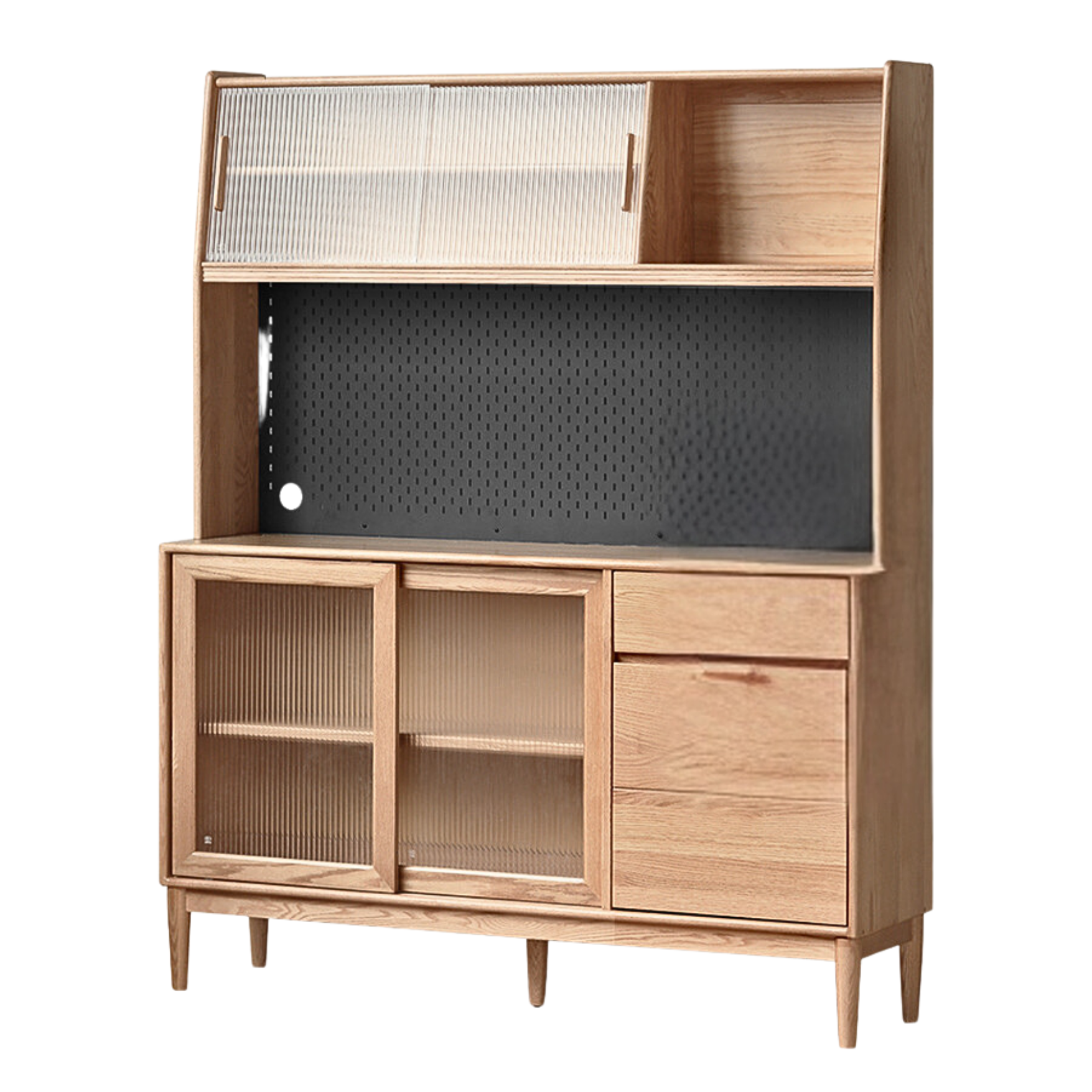 59.1х15.7х75.2 inch / 150х40х191.5 cm / Natural wood color/ sideboard + shelf upgraded version