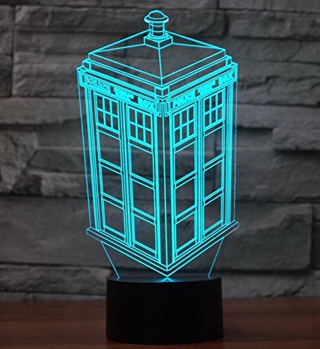3D Police Box Night Light - USB Touch Switch LED Table Lamp with 7 Color Changing Modes, Optical Illusion Desk Decor for Kids Room, Christmas Gift, Birthday Present - Perfect for Bedroom, Nursery, Home Office & Party Decorations