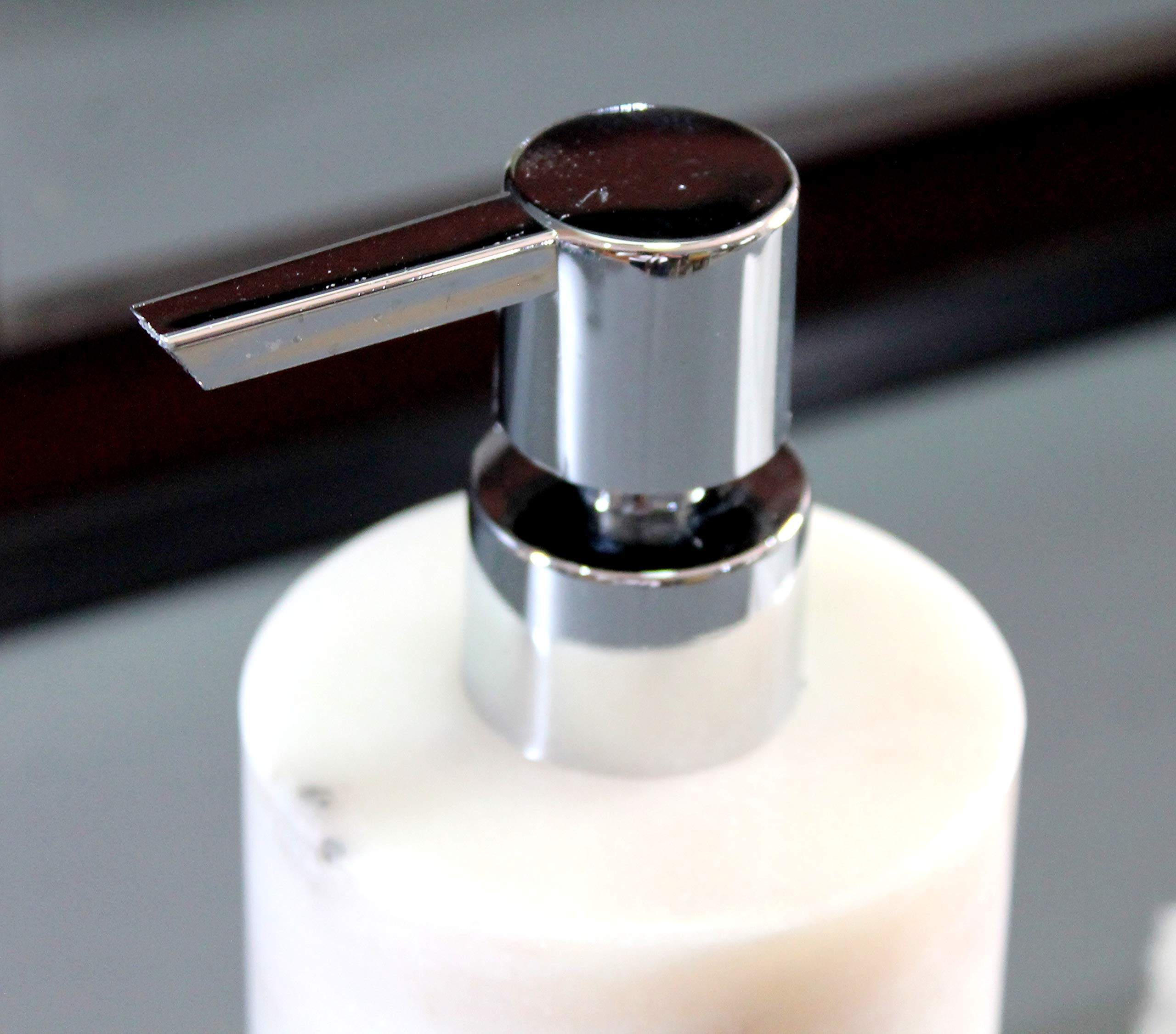 KLEO Top 10 Christmas Soap & Lotion Dispenser Set - Genuine White Indian Marble Luxury Bathroom Accessories for Home - Perfect for Holiday Gifts, Spa Bathrooms & Upscale Home Decor