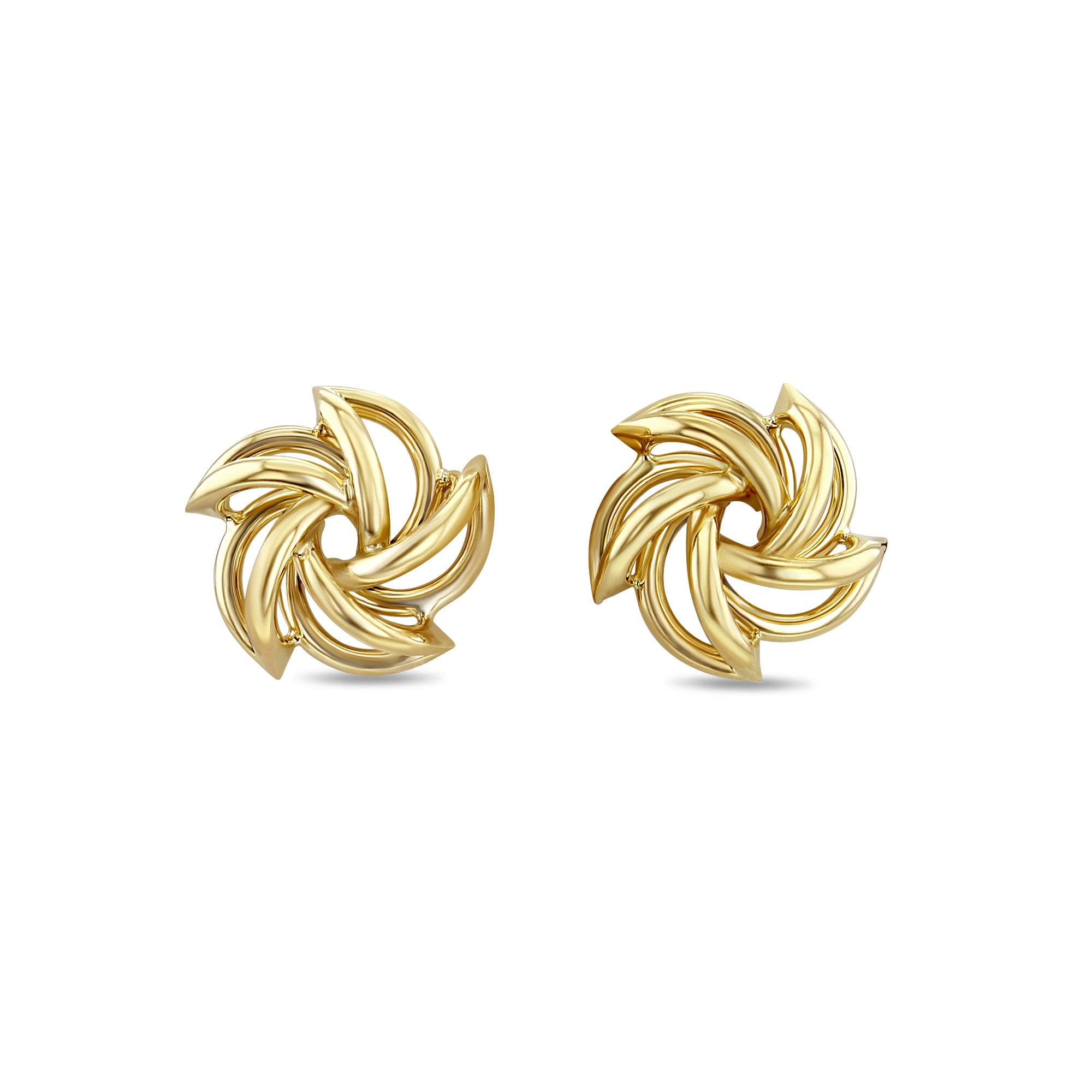 14K Yellow Gold Spiral Twist Stud Earrings for Women – Elegant & Hypoallergenic Jewelry for Everyday Wear, Parties & Gifts