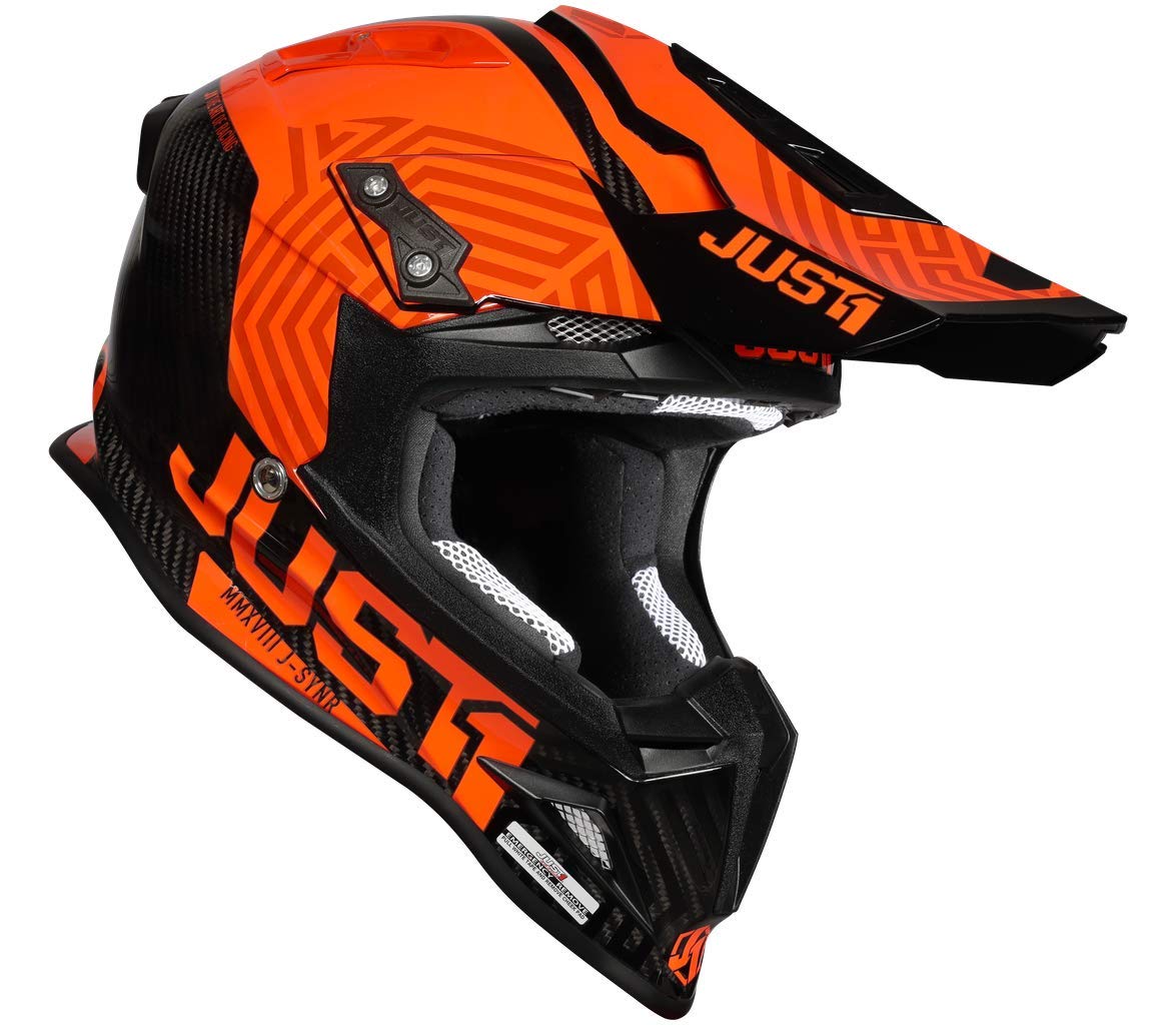 Just1 Racing J12 Syncro Carbon Fiber MX Off-Road Motocross Helmet - Lightweight & Durable for Trail Riding, Motocross Racing & Adventure Biking