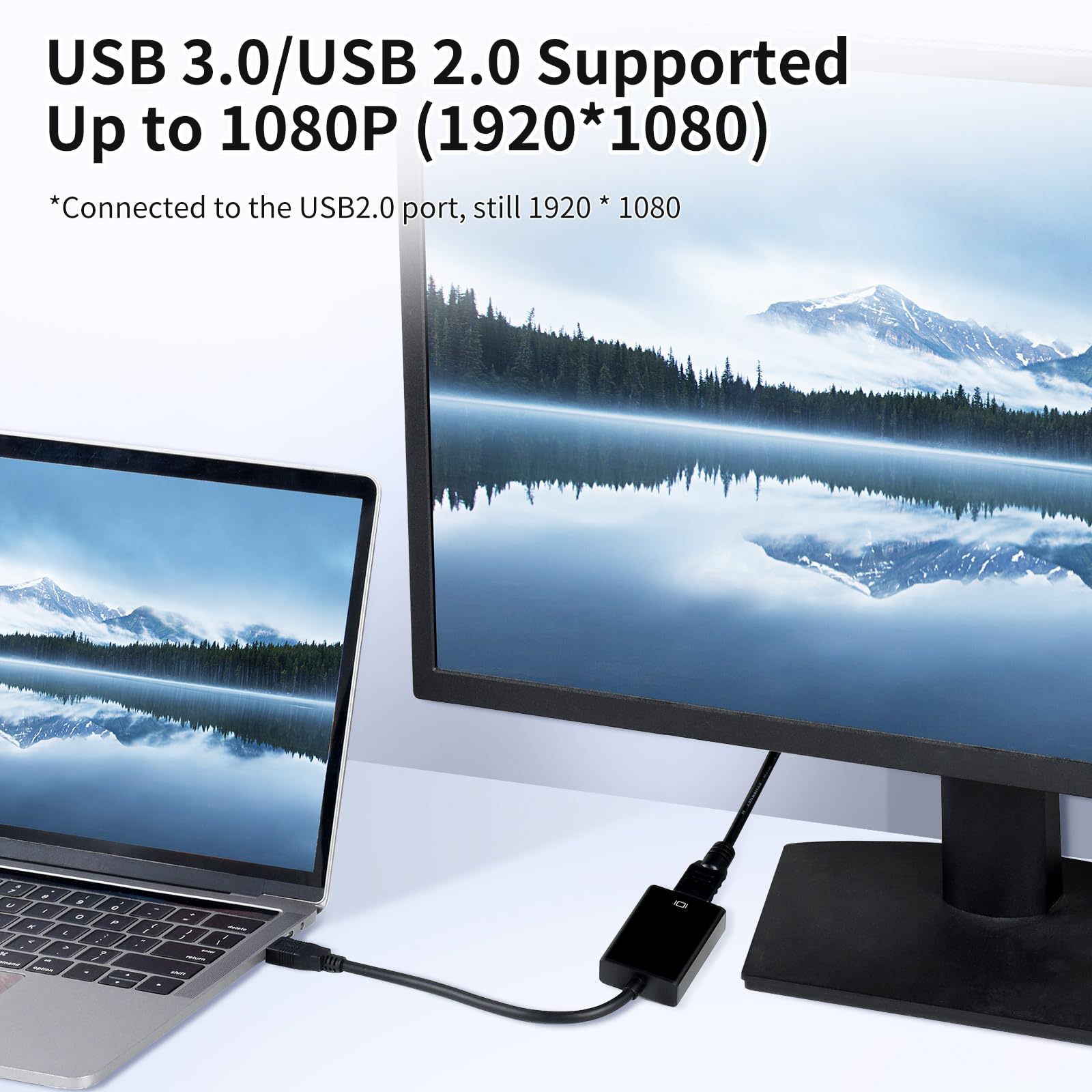 ELUTENG USB to HDMI Adapter 1080P Converter for PC TV - Home Office Streaming