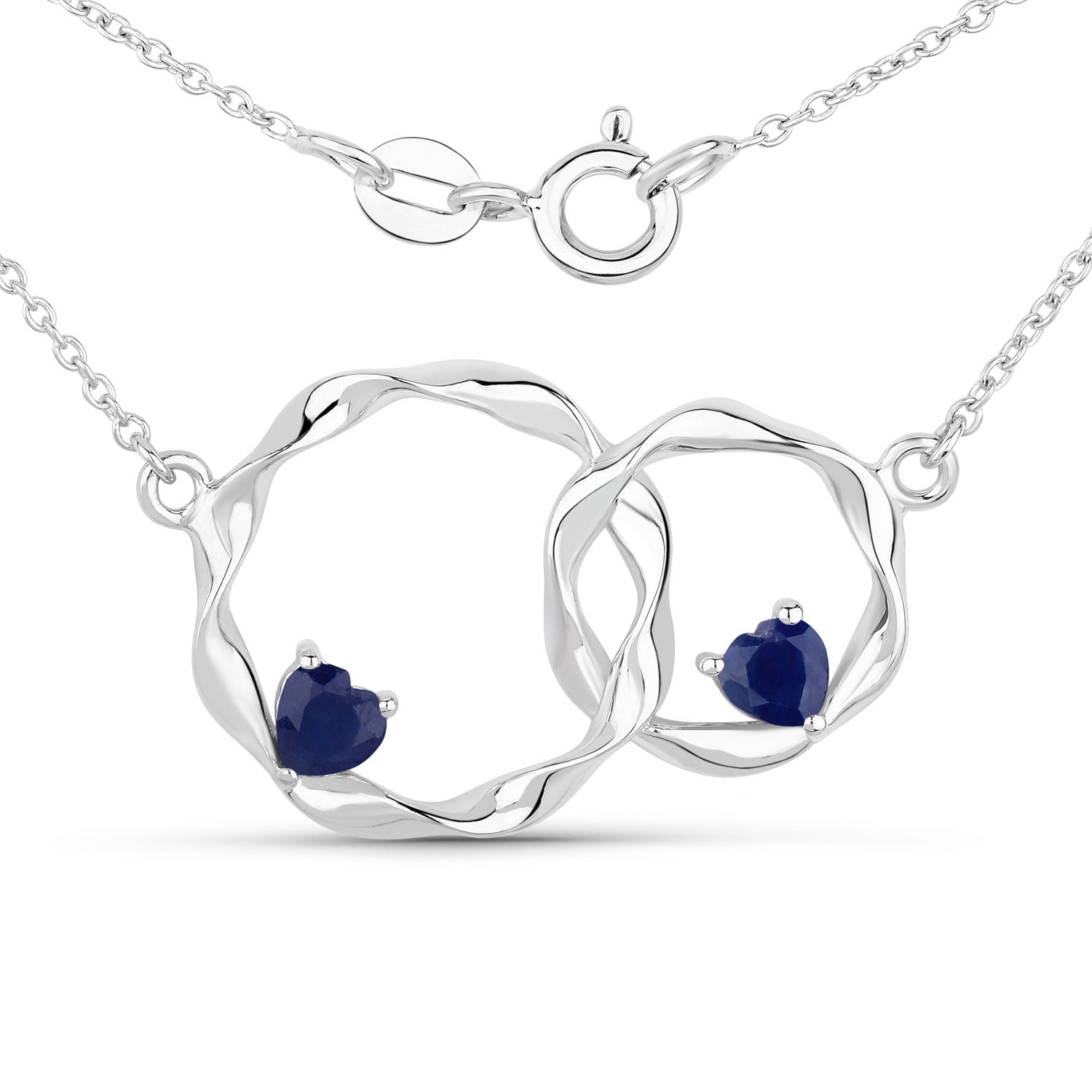 Authentic Blue Sapphire Infinity Pendant Necklace for Women - Elegant Jewelry Gift for Anniversary, Birthday & Special Occasions