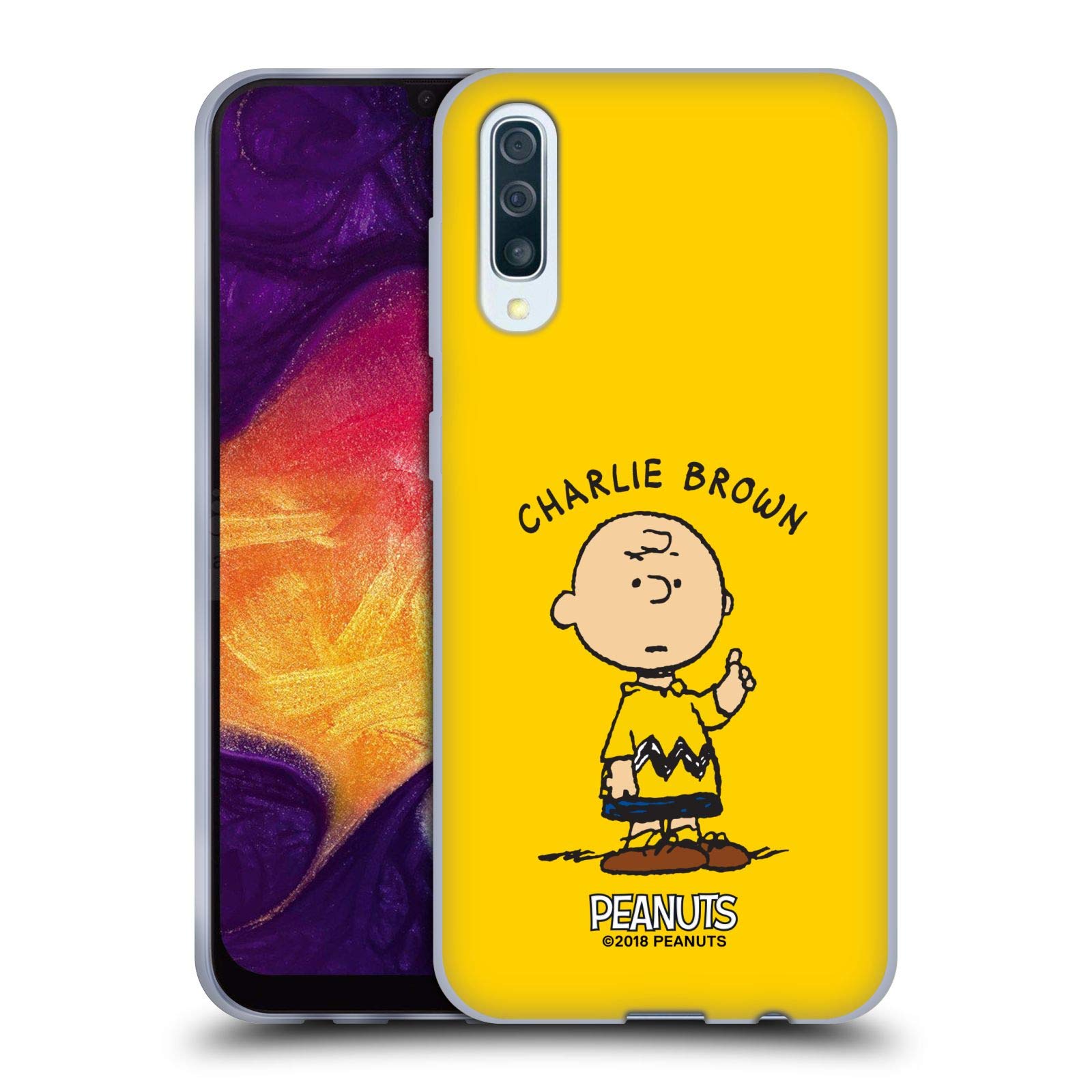 Head Case Designs Officially Licensed Peanuts Charlie Brown Soft Gel Case for Samsung Galaxy A50/A30s (2019) - Durable Protection for Daily Use, School & Work