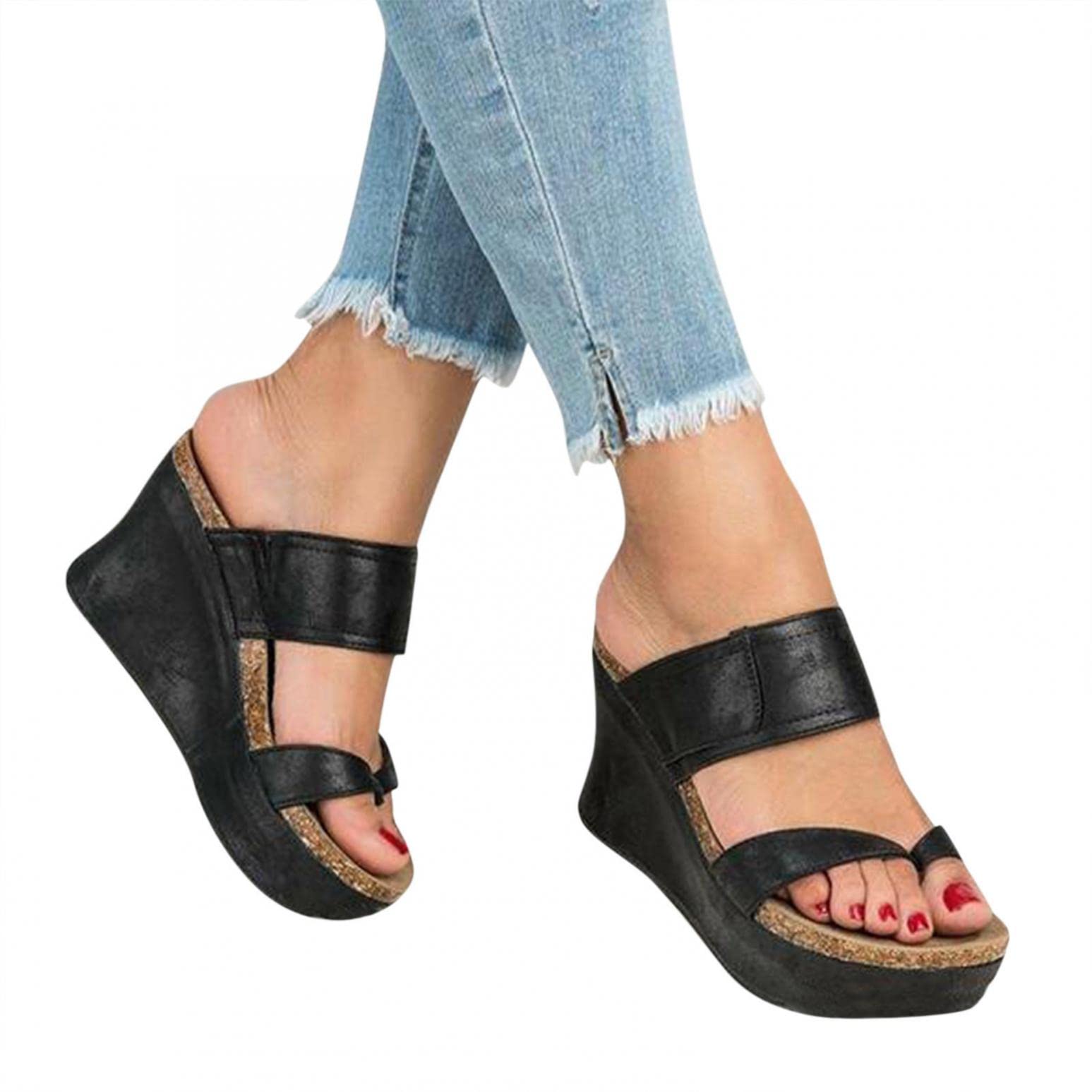 Aayomet Women's Wedge Sandals - Dressy Platform Flip Flops with Open Toe for Summer, Beach & Casual Wear | Comfortable Slippers for Outdoor, Vacation & Daily Use