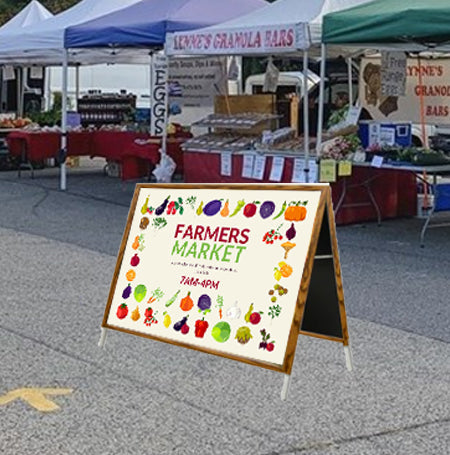 12x24 Wooden A-Frame Sign Holder with 1 1/4