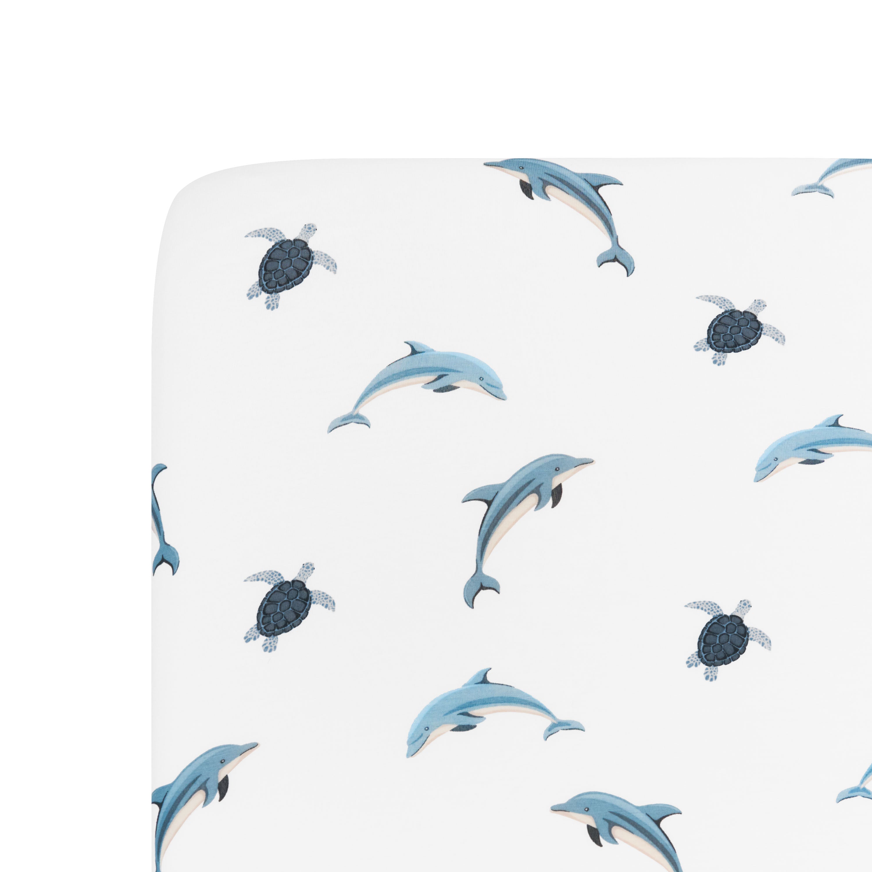 Soft Organic Cotton Mini Crib Sheet with Adorable Dolphin Print - Perfect for Nursery, Daycare & Travel Cribs