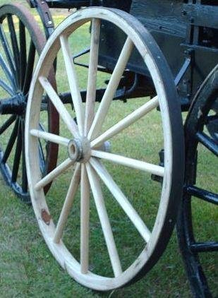 42 Inch Decorative Wood Wagon Wheel - Handcrafted Steam Bent Hickory with Wooden Hub - Perfect for Rustic Home Decor, Farmhouse Style, and Western Themed Parties