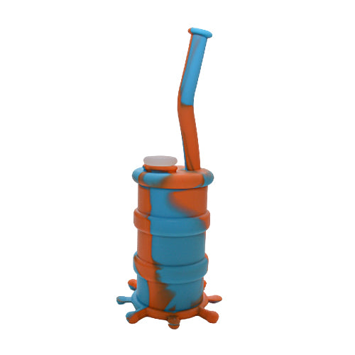Premium Oil Drum Silicone Dab Rig Kit - 10mm Quartz Banger & Carb Cap Included - Portable & Durable for Concentrates - Perfect for Travel, Camping, and Home Use
