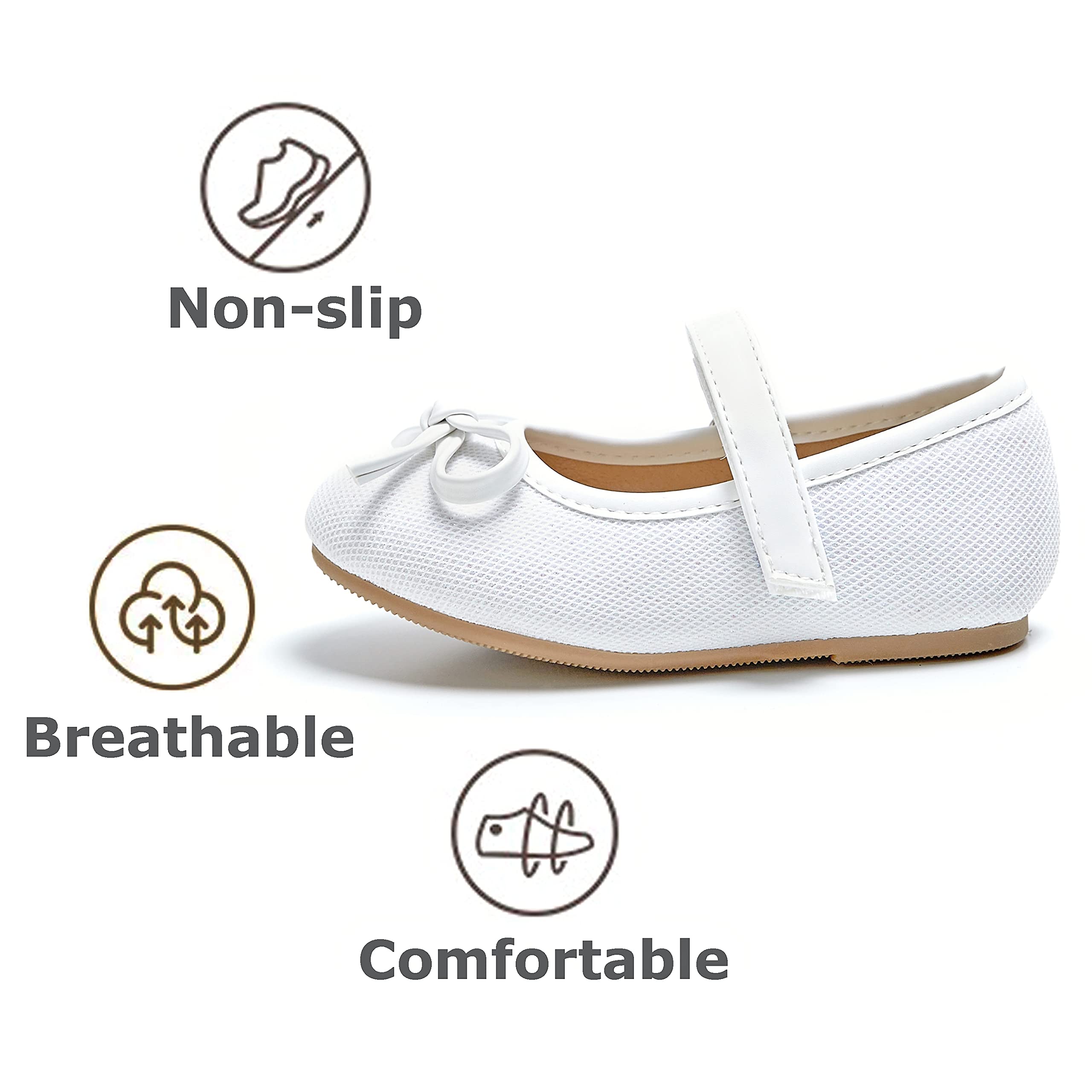 THEE BRON Toddler Girls Mary Jane Flats - Cute Ballerina Dress Shoes for Little Girls | Perfect for Weddings, Parties & Special Occasions