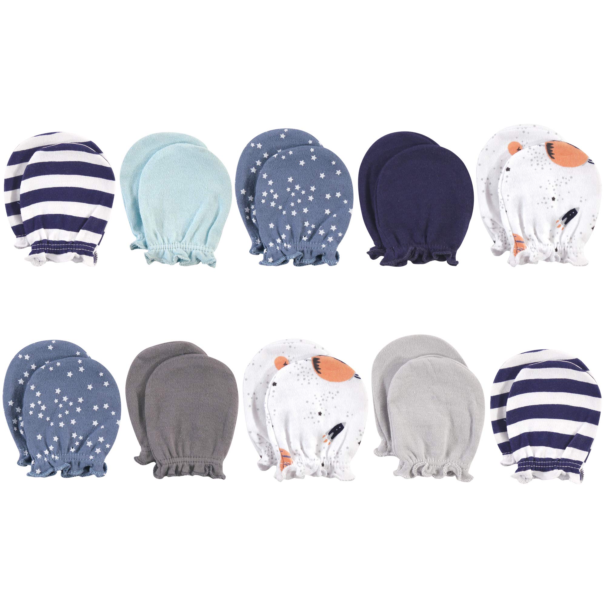 Hudson Baby Unisex Cotton Scratch Mittens for Newborns - Soft & Breathable Baby Hand Covers for Sleeping, Nursing & Playtime