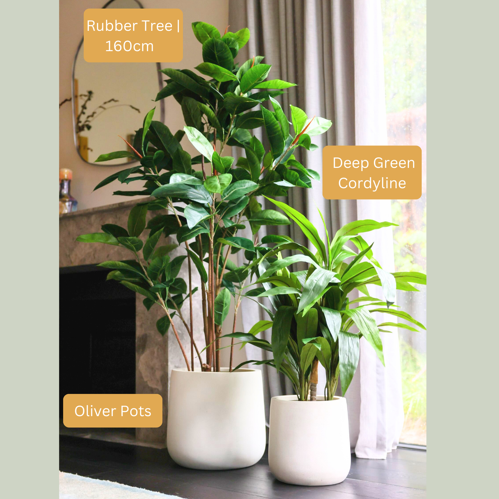 Lifelike Artificial Rubber Tree Plant - Premium Fake Ficus Elastica for Home & Office Decor - Perfect for Living Room, Bedroom, or Workspace Decoration